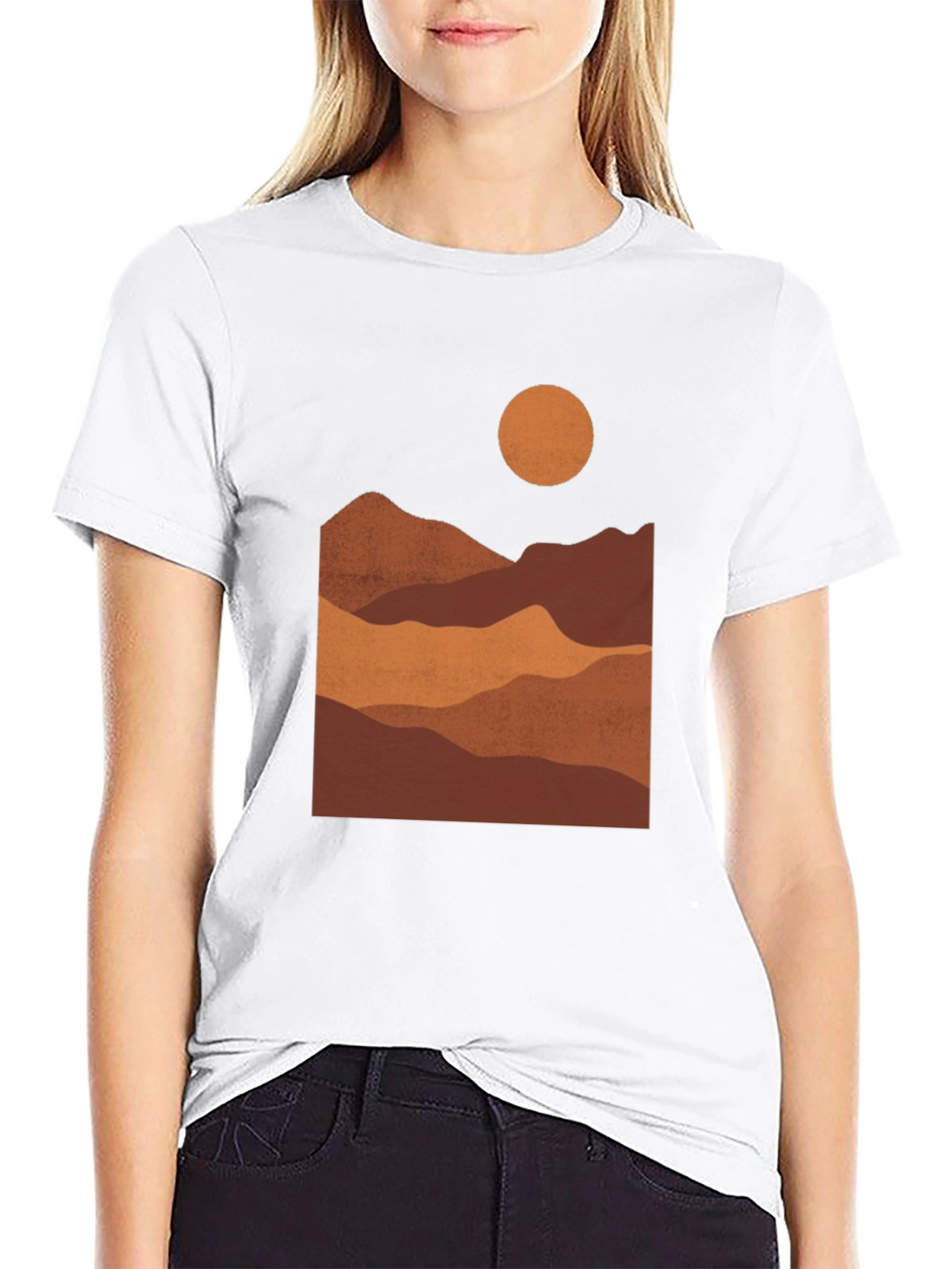 Mountain Landscape Graphic Tee - Black