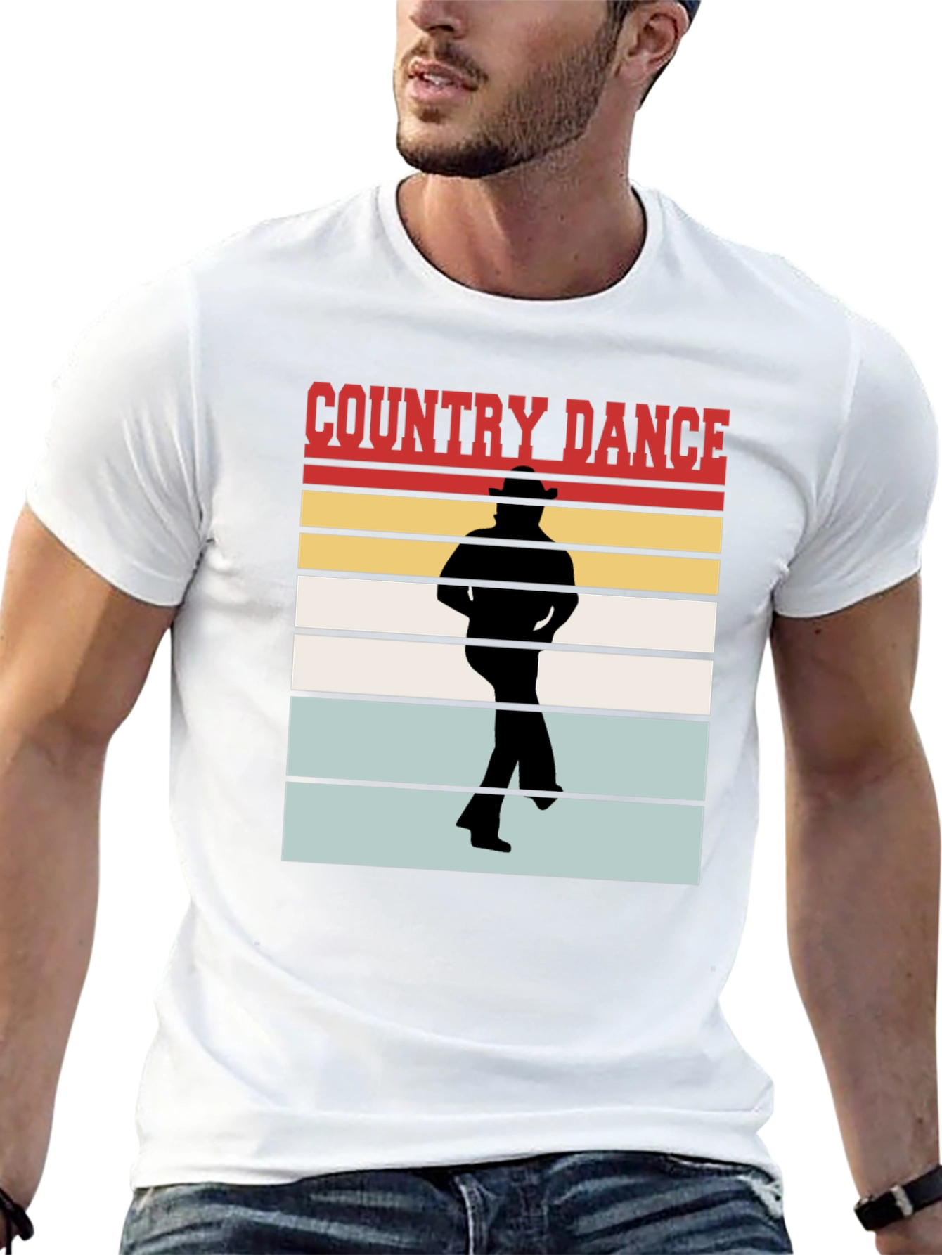 Country Dance Graphic T-Shirt - Western Style