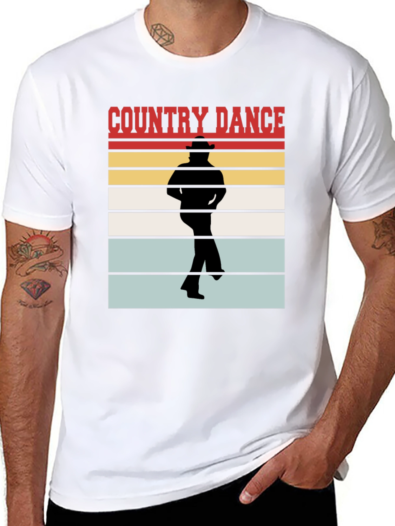 Country Dance Graphic T-Shirt - Western Style