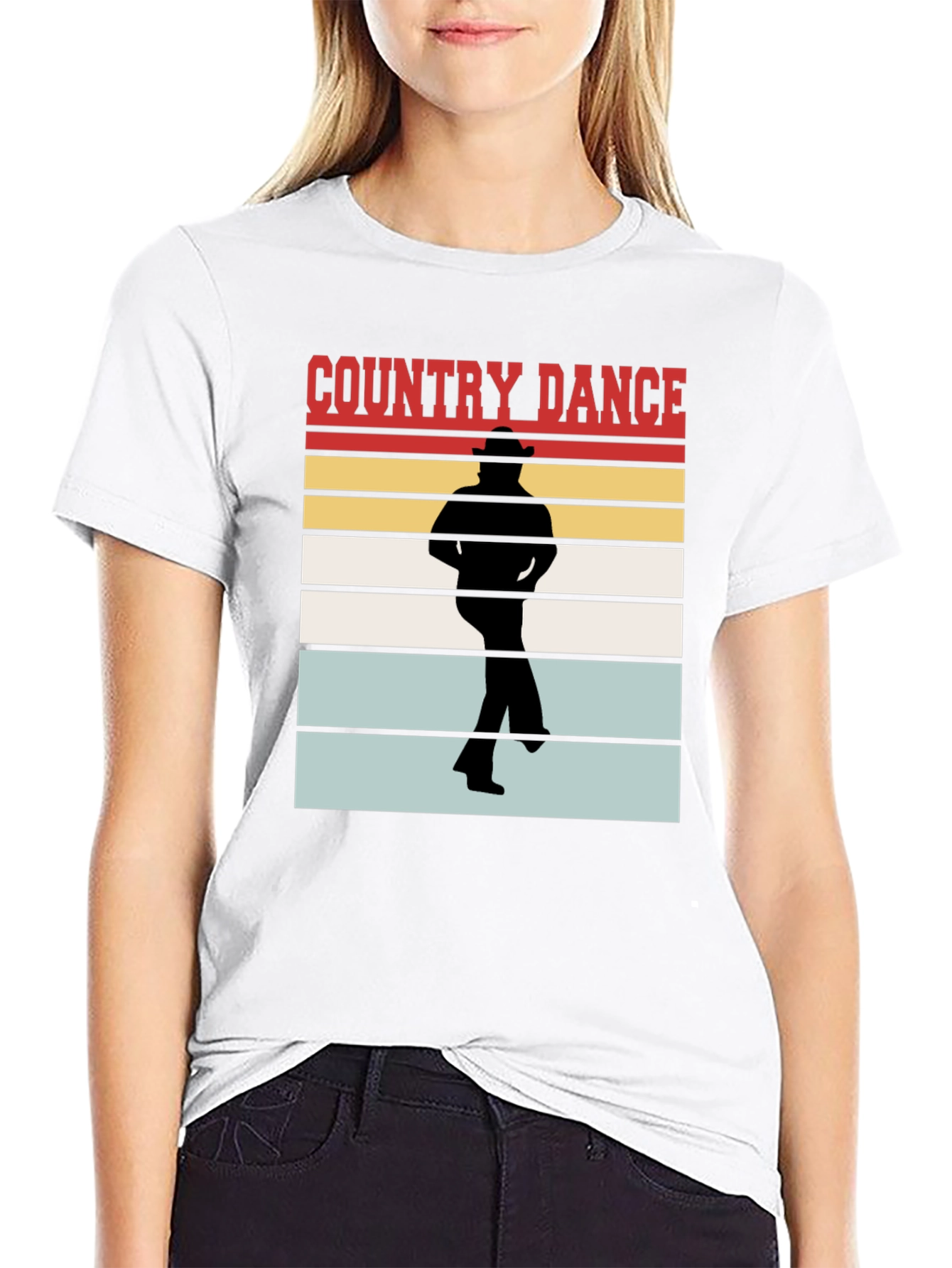 Country Dance Graphic T-Shirt - Western Style