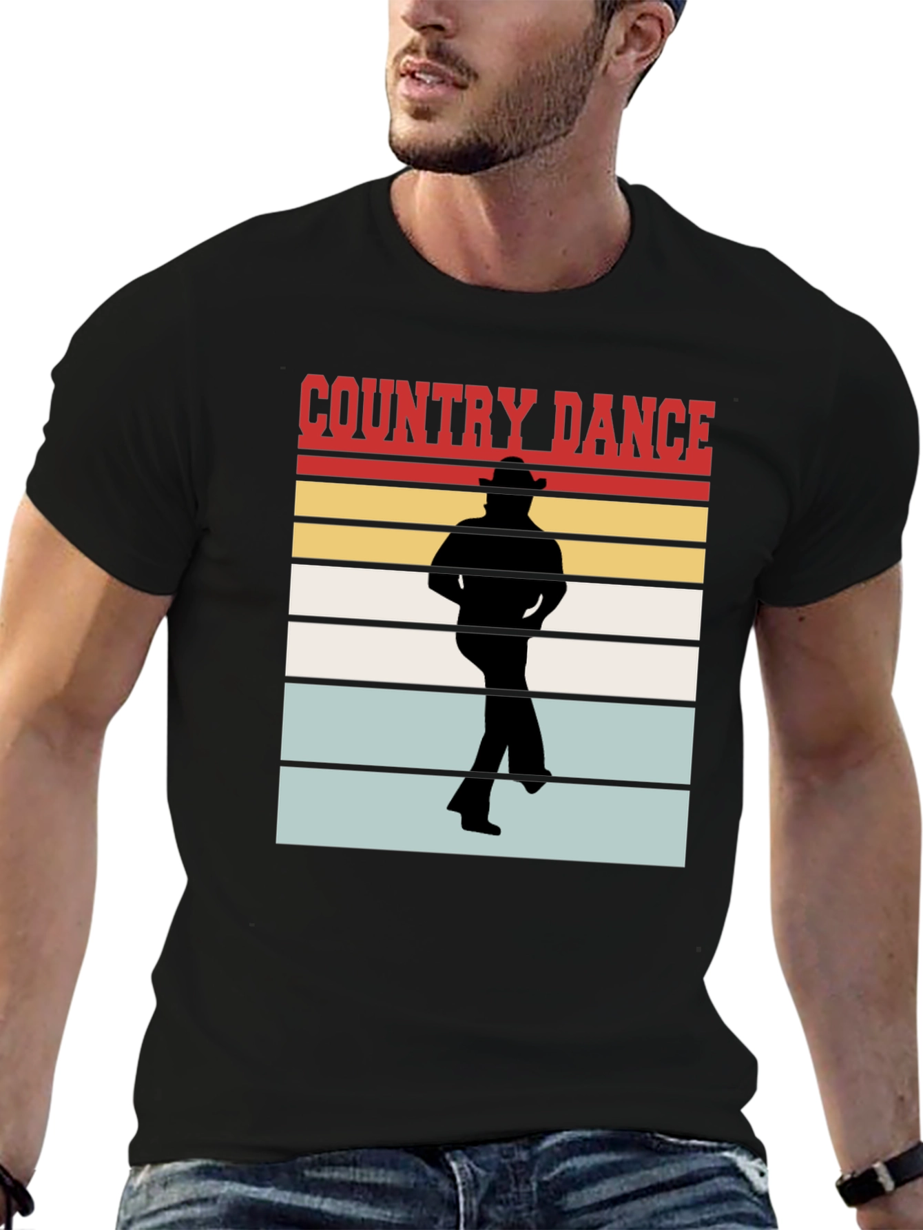 Country Dance Graphic T-Shirt - Western Style