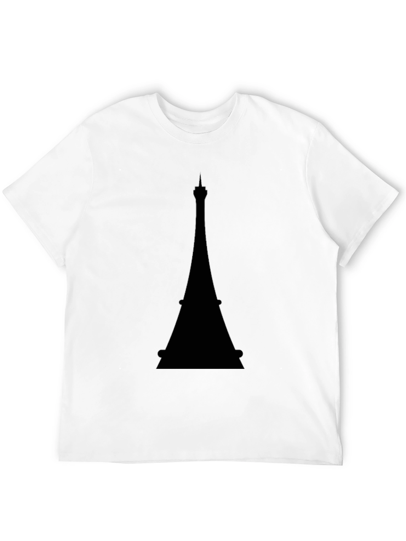 Eiffel Tower Graphic Tee - Black Cotton T-Shirt