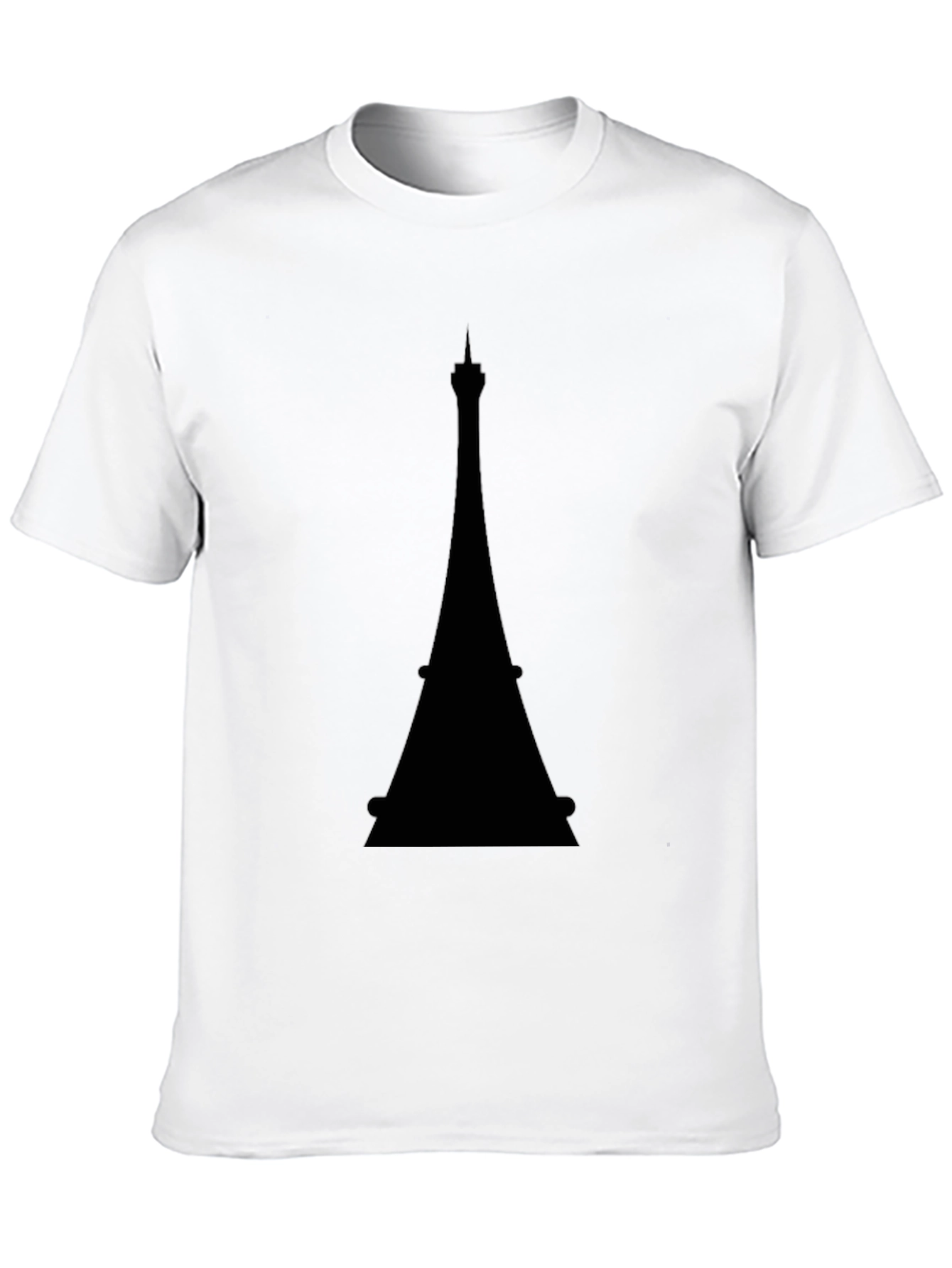 Eiffel Tower Graphic Tee - Black Cotton T-Shirt