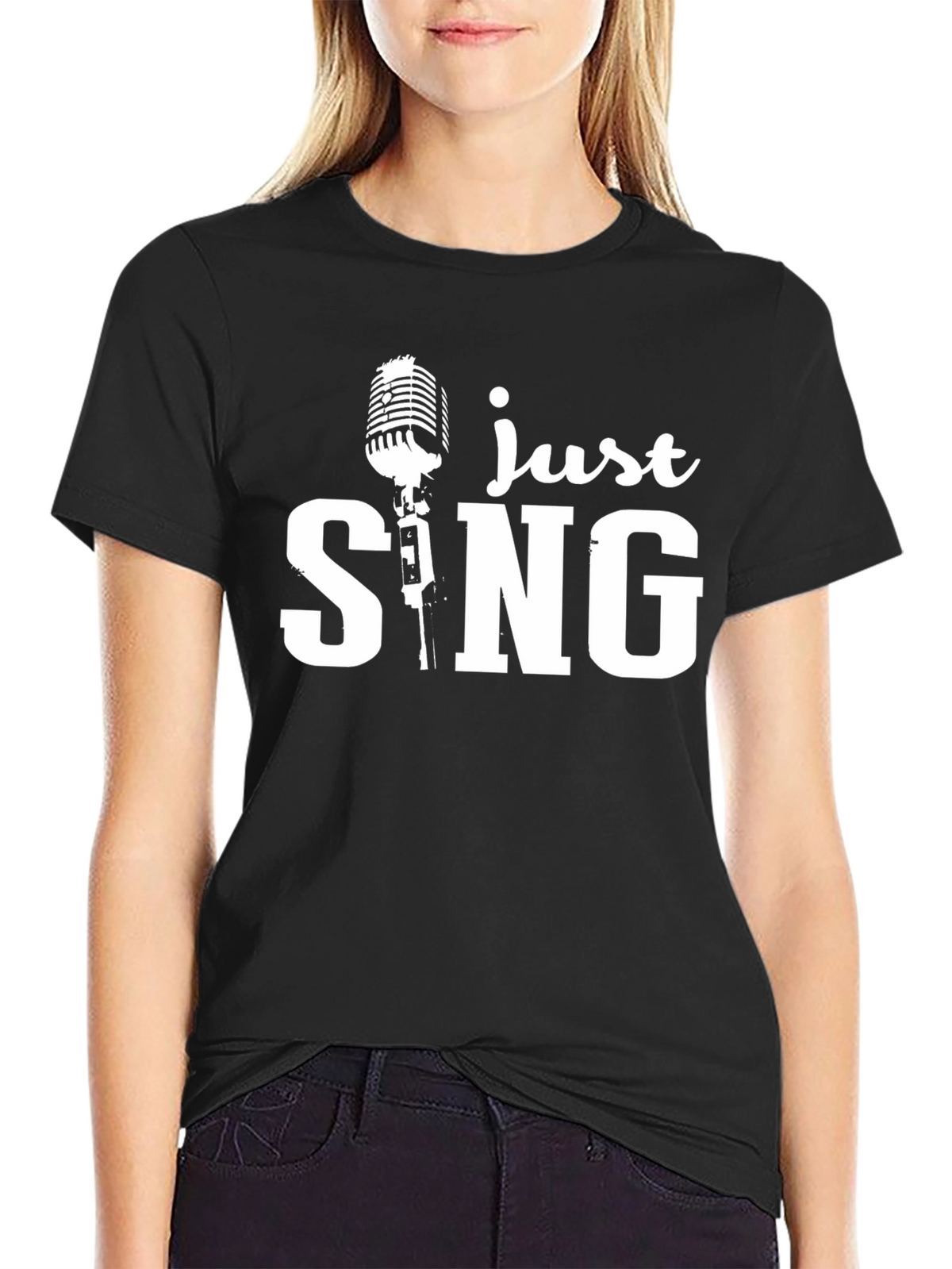 Just Sing T-Shirt - Retro Microphone Design