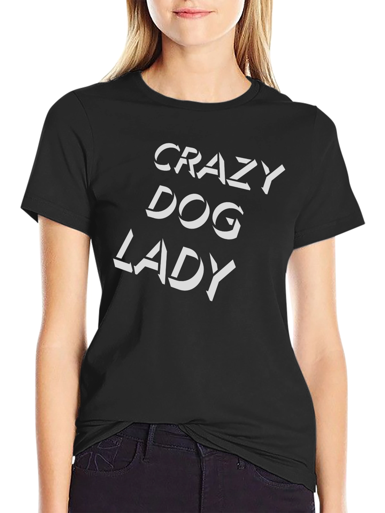 Crazy Dog Lady Black T-Shirt