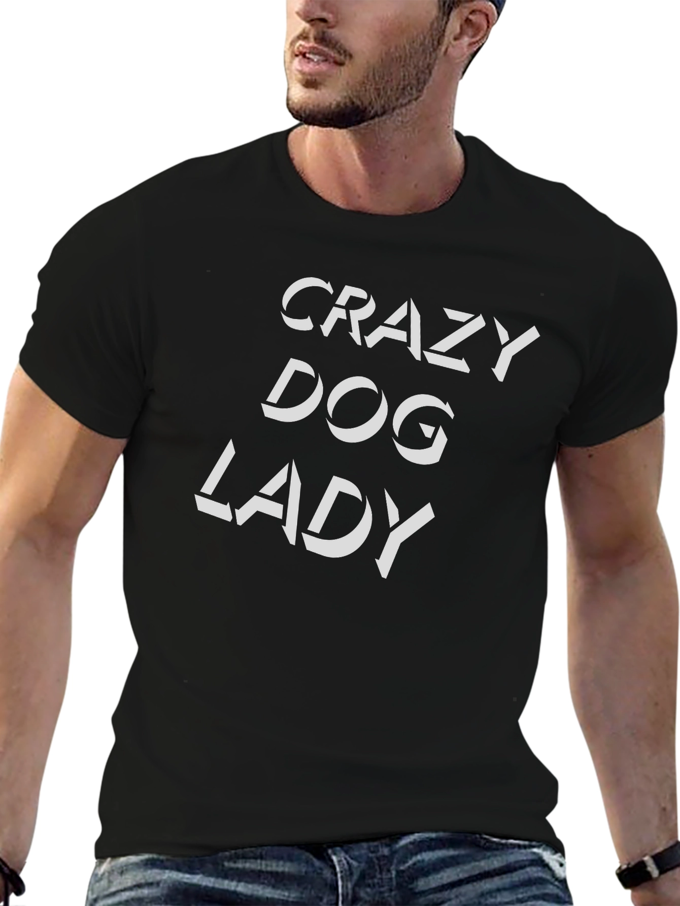 Crazy Dog Lady Black T-Shirt