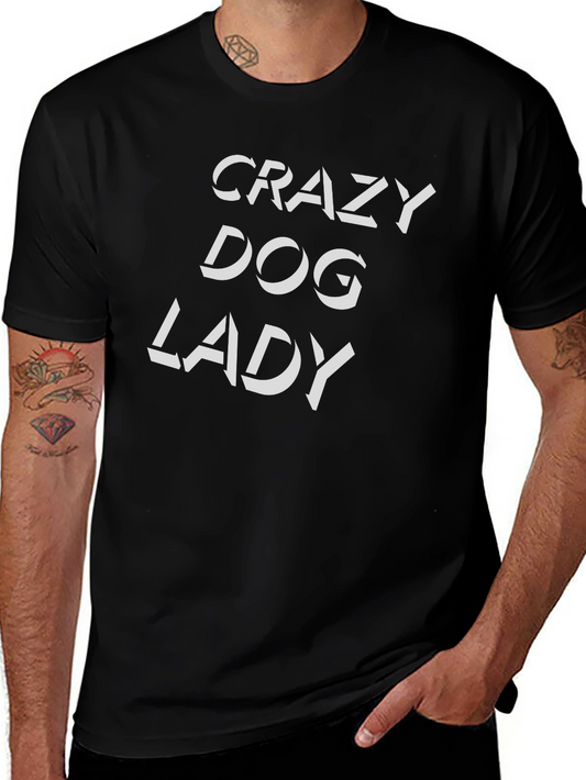 Crazy Dog Lady Black T-Shirt