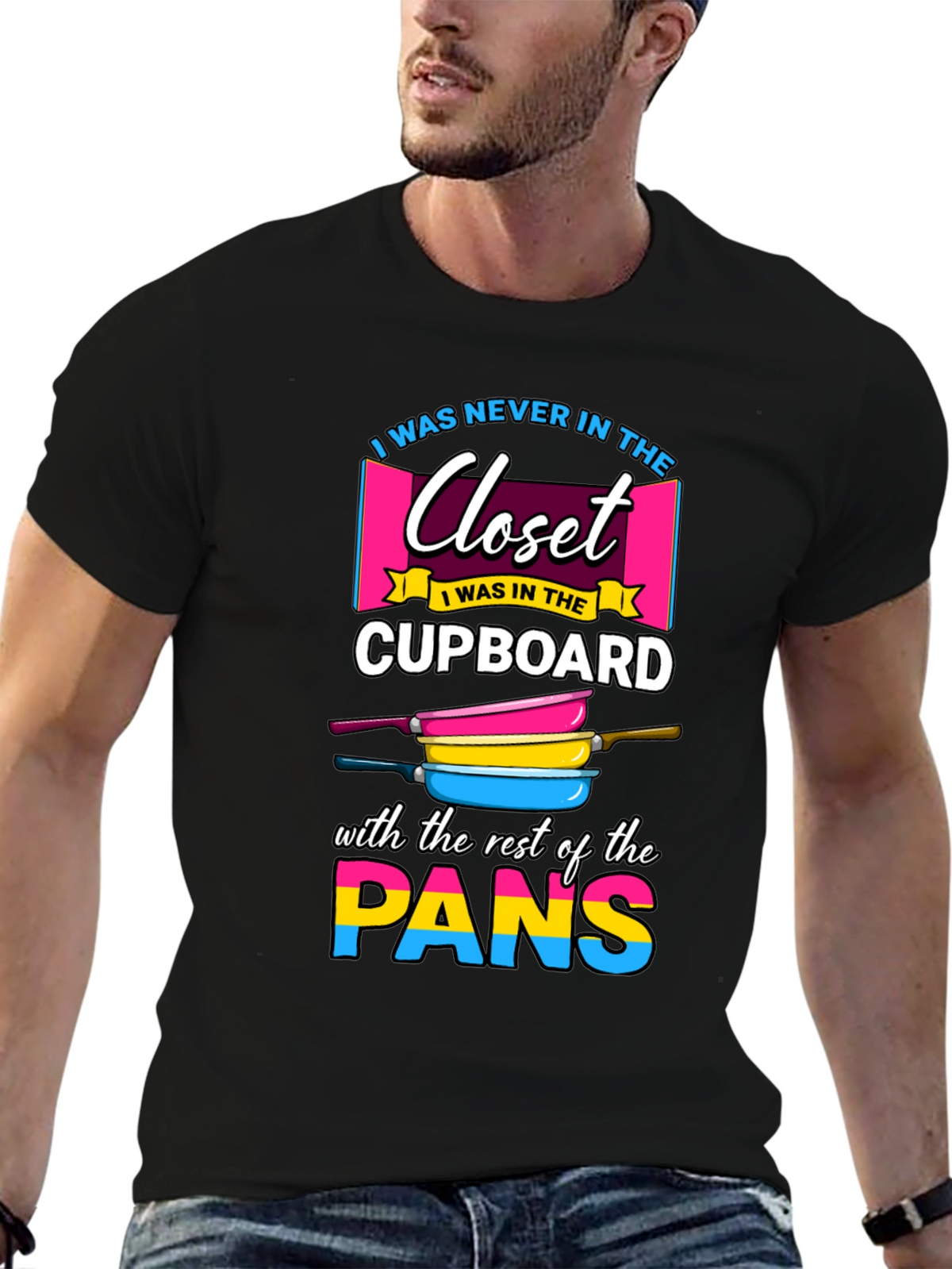 Pansexual Pride T-Shirt: Closet Cupboard Pans!