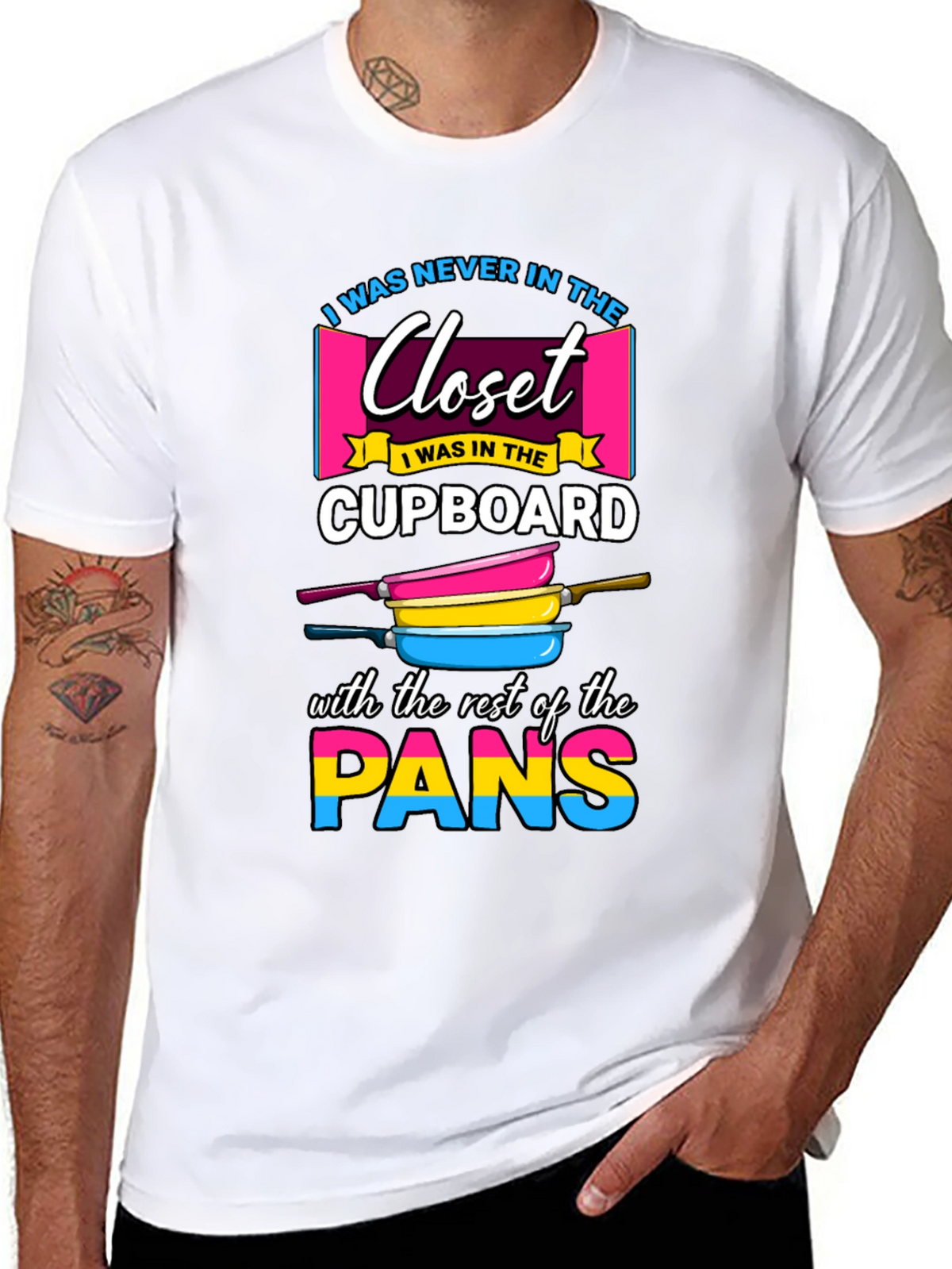 Pansexual Pride T-Shirt: Closet Cupboard Pans!