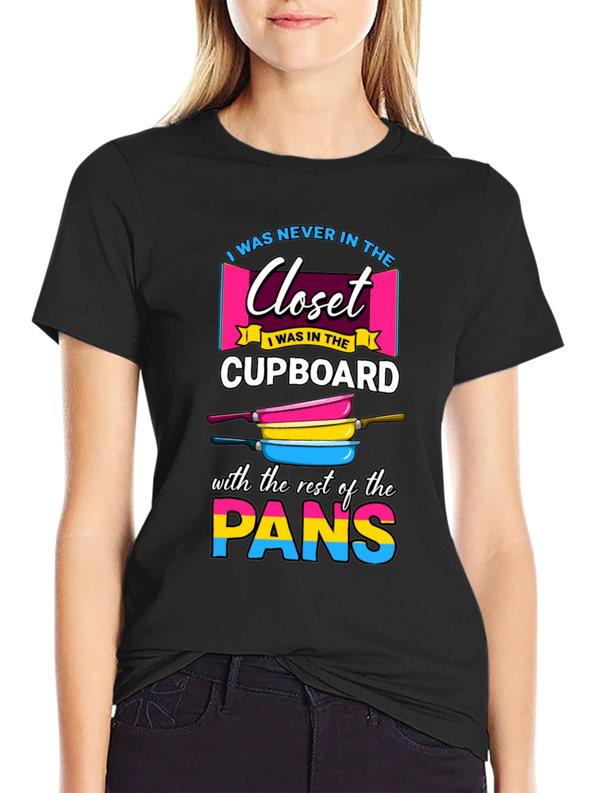 Pansexual Pride T-Shirt: Closet Cupboard Pans!