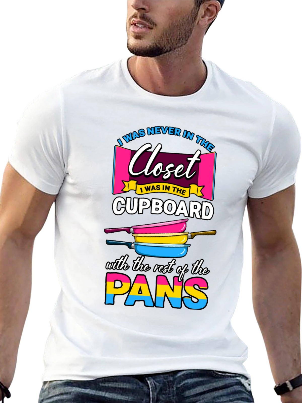 Pansexual Pride T-Shirt: Closet Cupboard Pans!