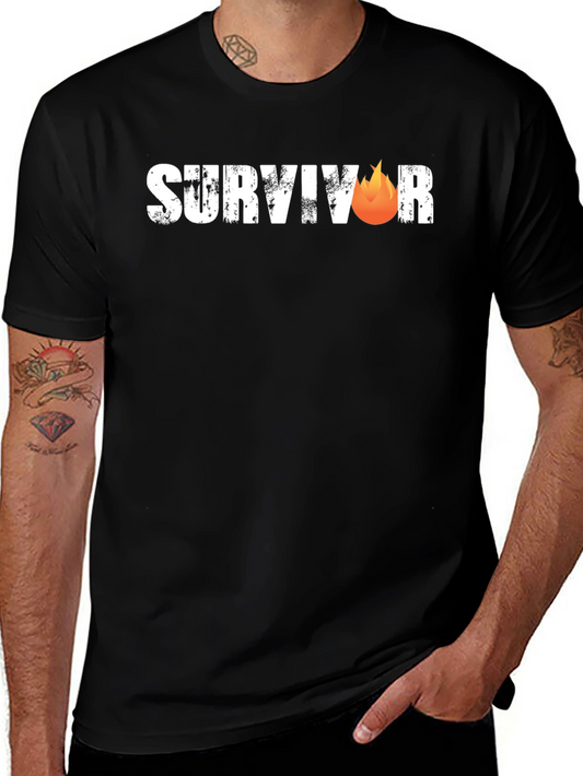 Survivor Graphic Tee - Black Short Sleeve T-Shirt