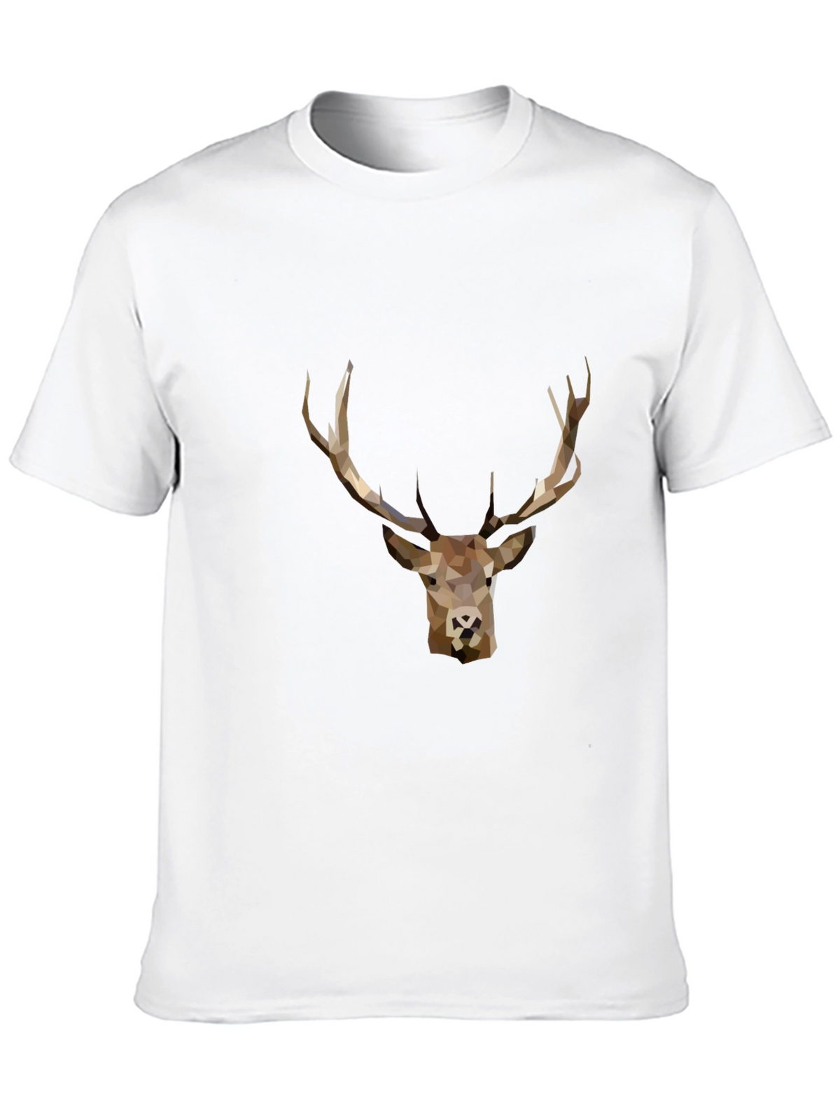 Geometric Deer Graphic Tee - Black