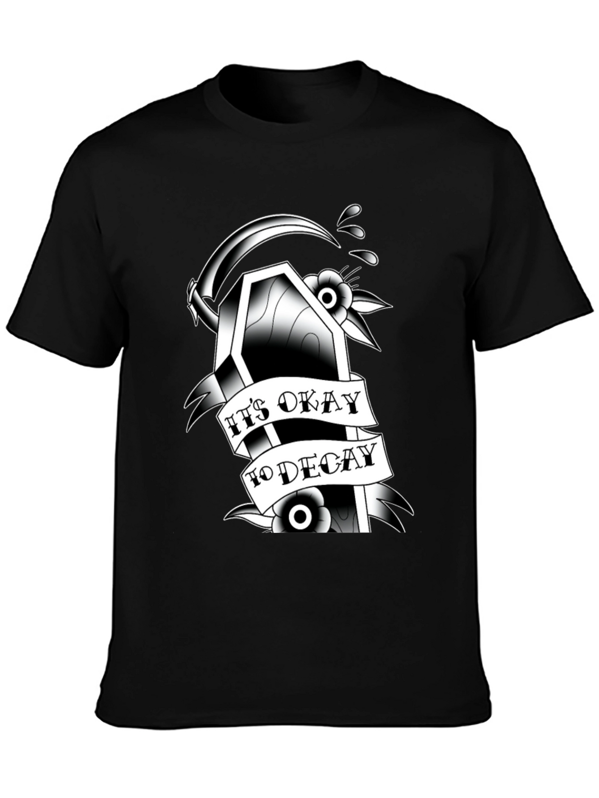 Gothic Coffin Graphic Tee: Its Okay to Decay