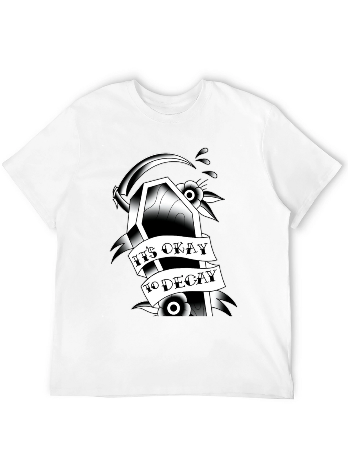 Gothic Coffin Graphic Tee: Its Okay to Decay