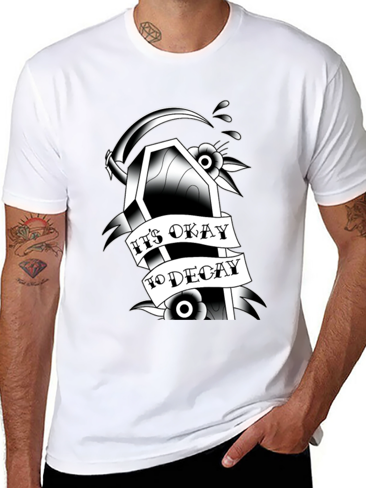 Gothic Coffin Graphic Tee: Its Okay to Decay