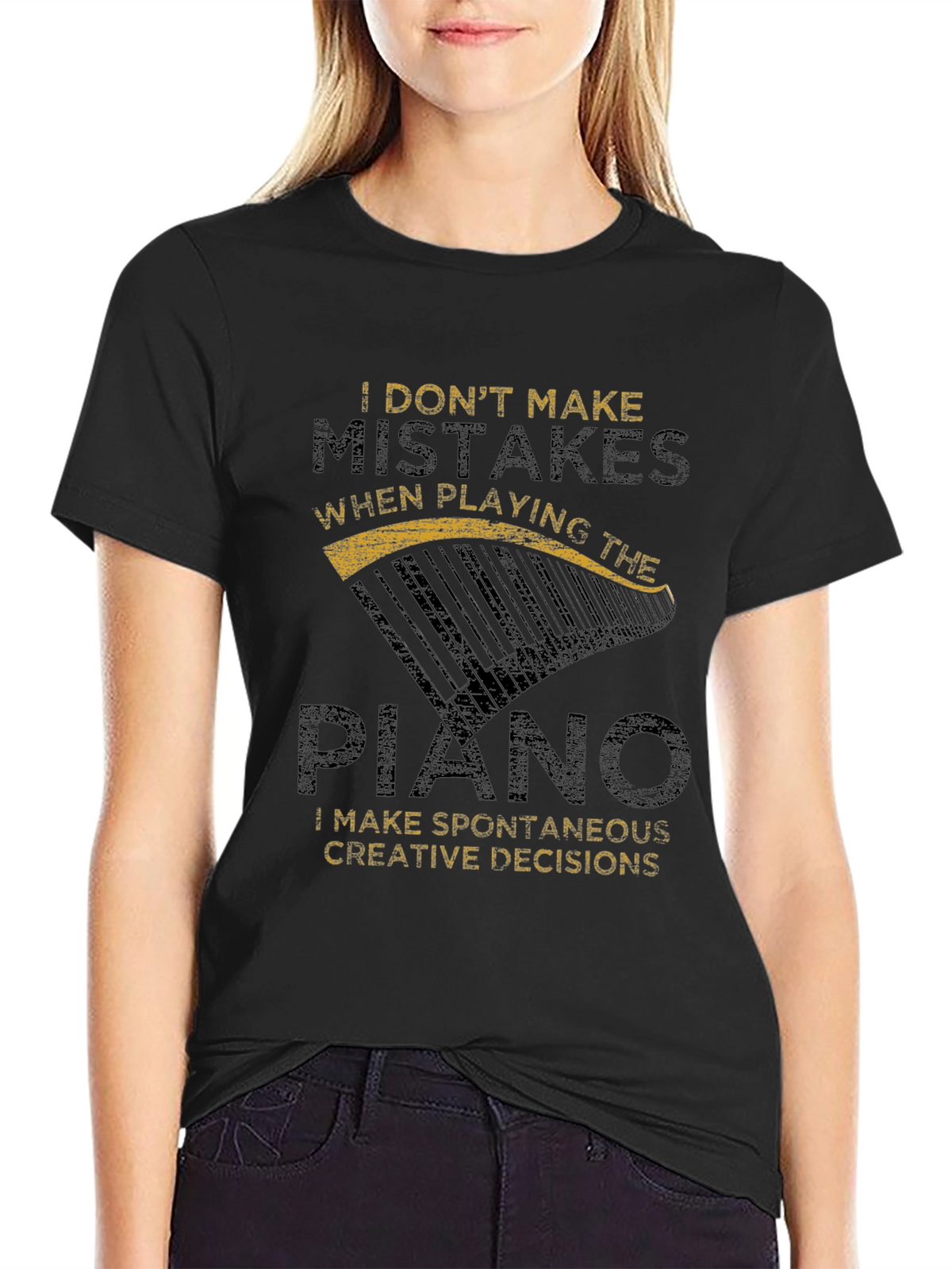 Funny Piano Player T-Shirt - I Dont Make Mistakes