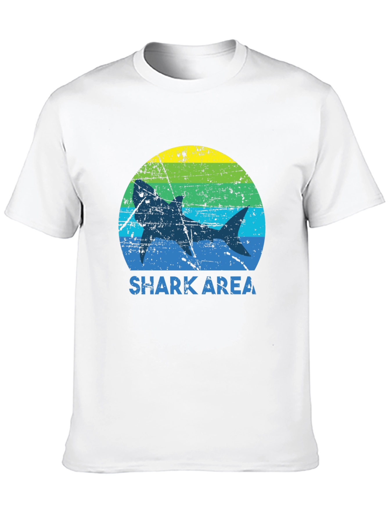 Shark Area Graphic Tee - Distressed Style