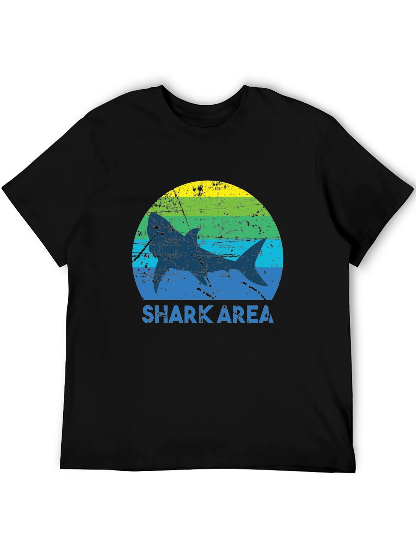 Shark Area Graphic Tee - Distressed Style