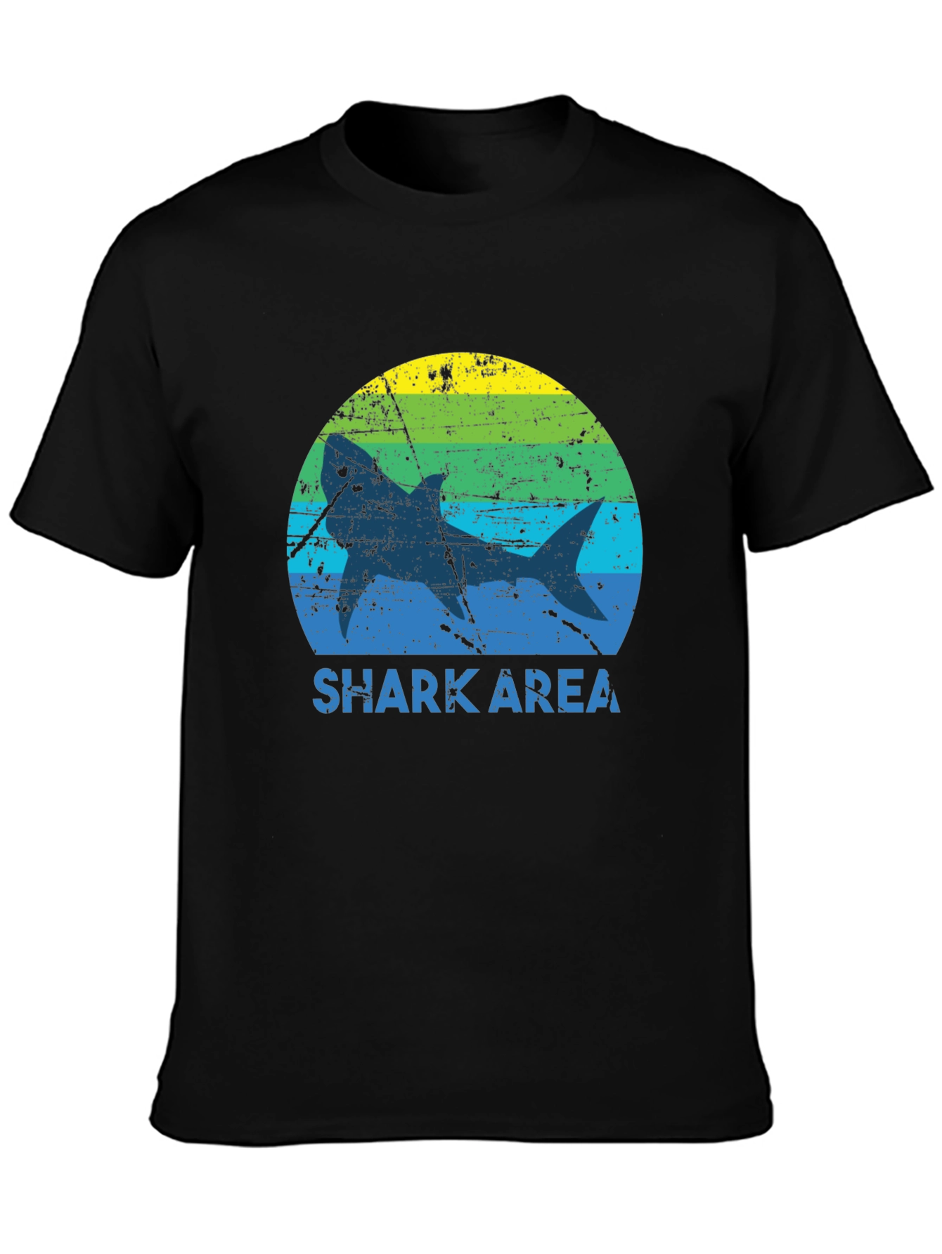 Shark Area Graphic Tee - Distressed Style