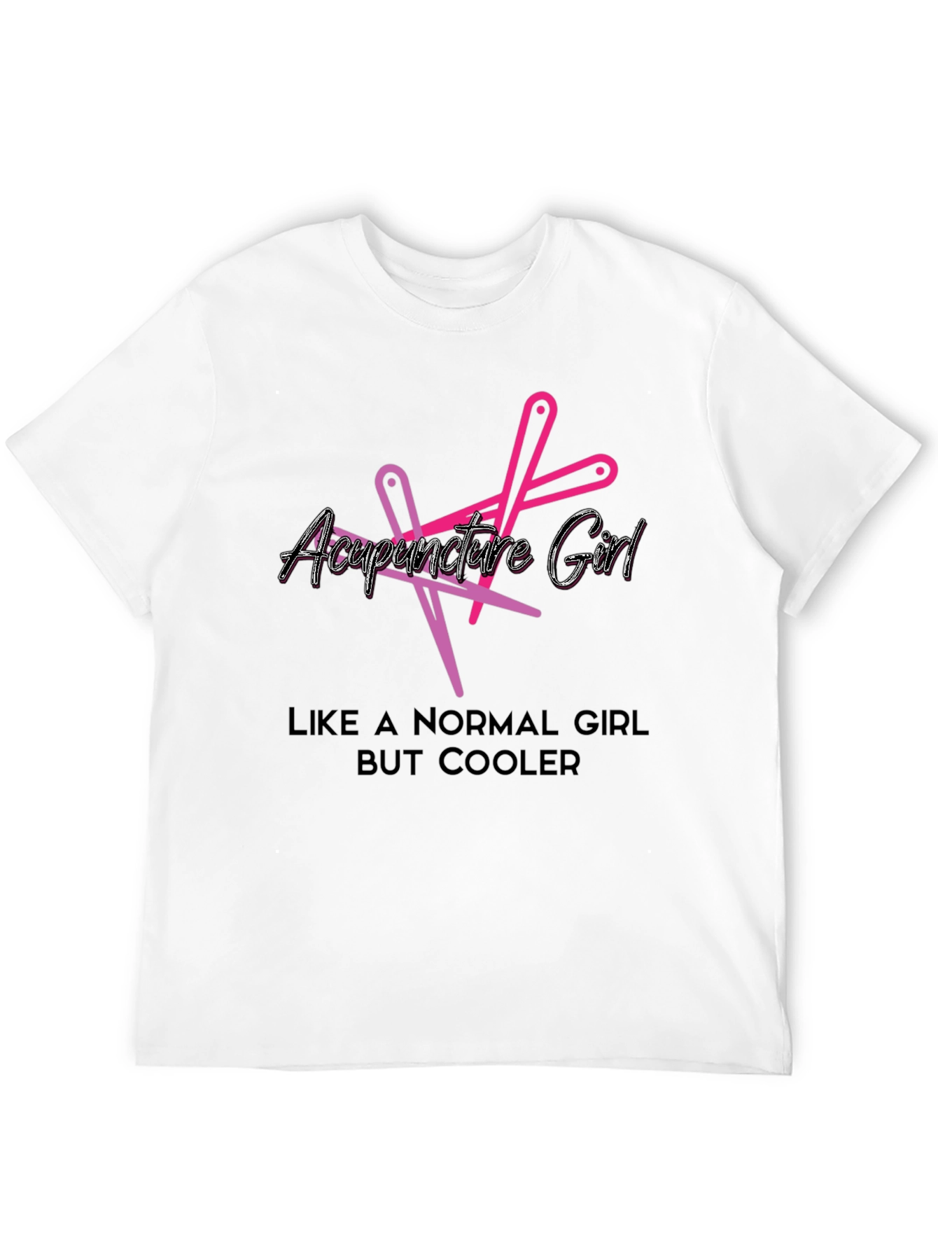 Acupuncture Girl Cool Graphic Black T-Shirt
