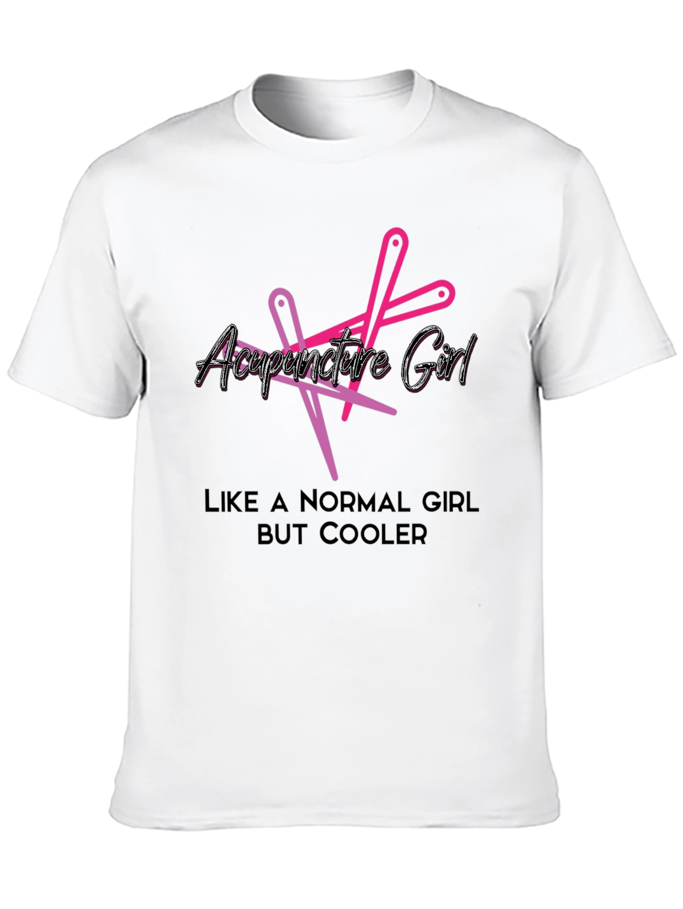 Acupuncture Girl Cool Graphic Black T-Shirt
