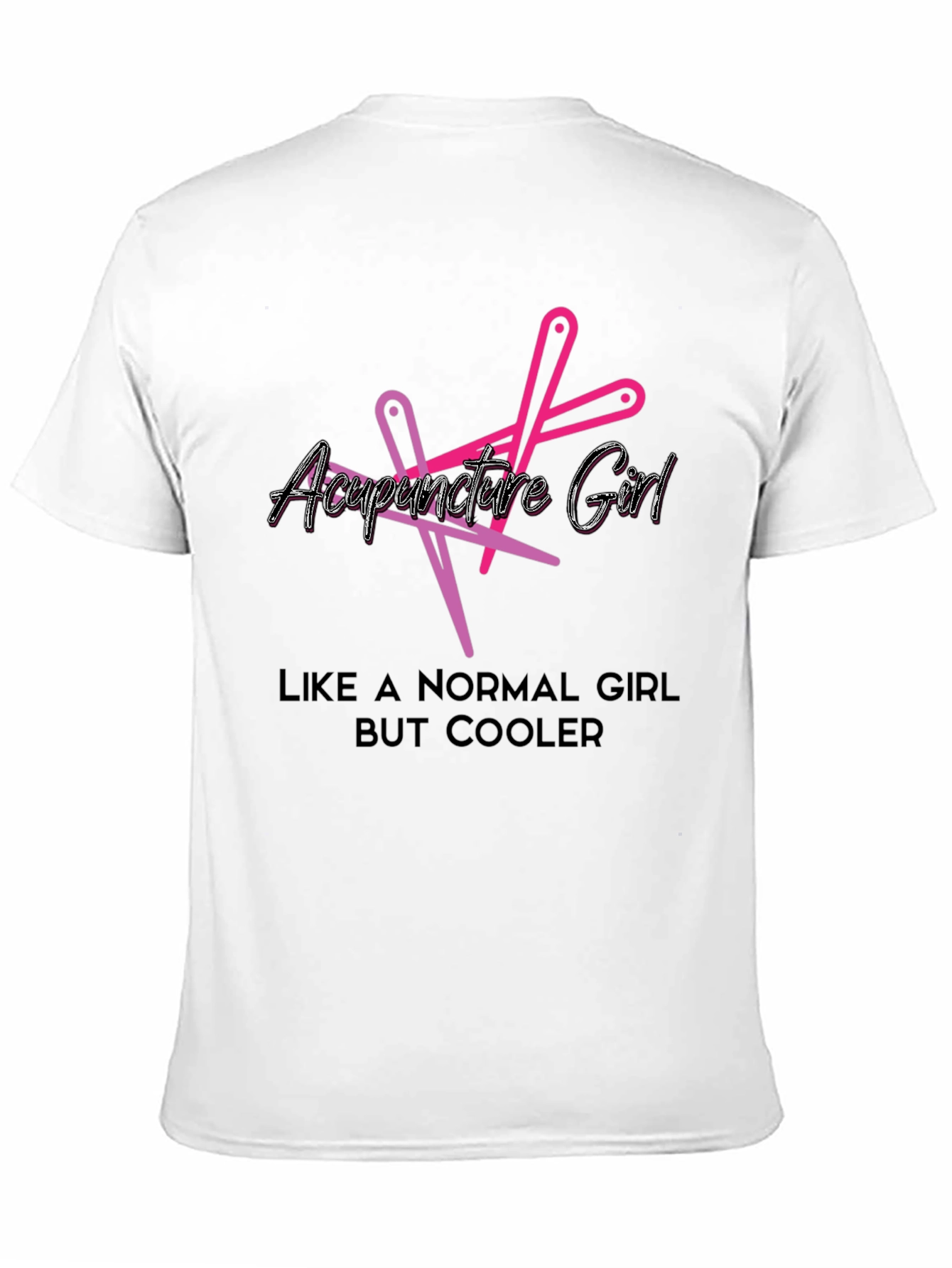 Acupuncture Girl Cool Graphic Black T-Shirt