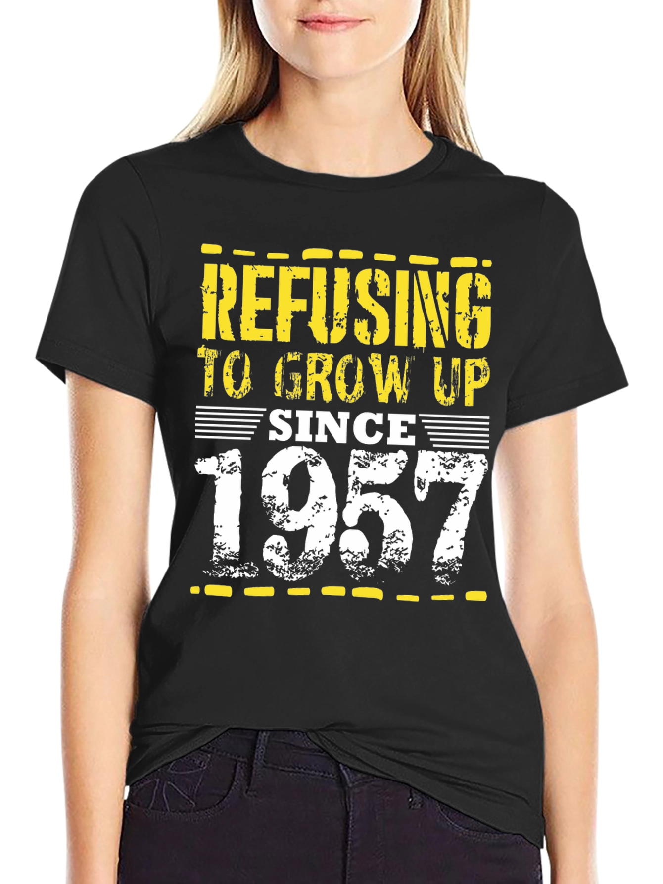 Refusing to Grow Up Since 1957 Black T-Shirt