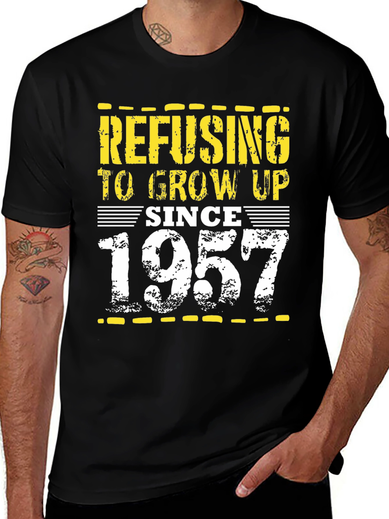 Refusing to Grow Up Since 1957 Black T-Shirt