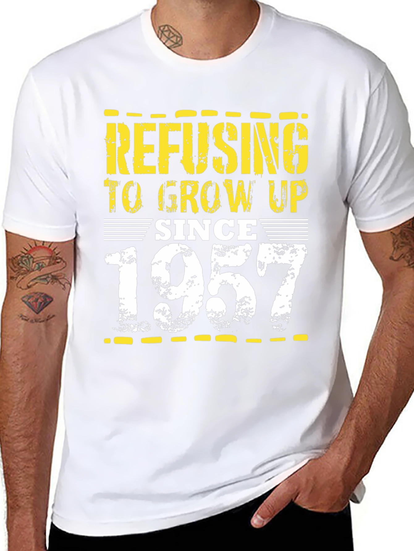 Refusing to Grow Up Since 1957 Black T-Shirt