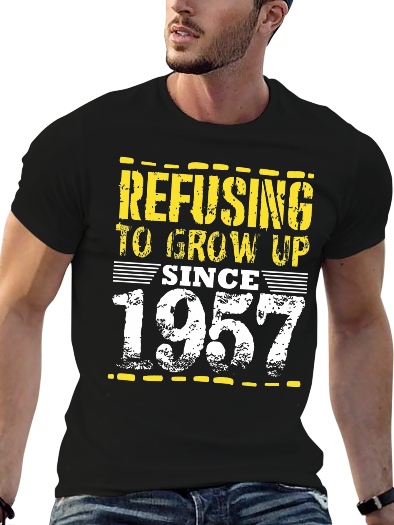 Refusing to Grow Up Since 1957 Black T-Shirt