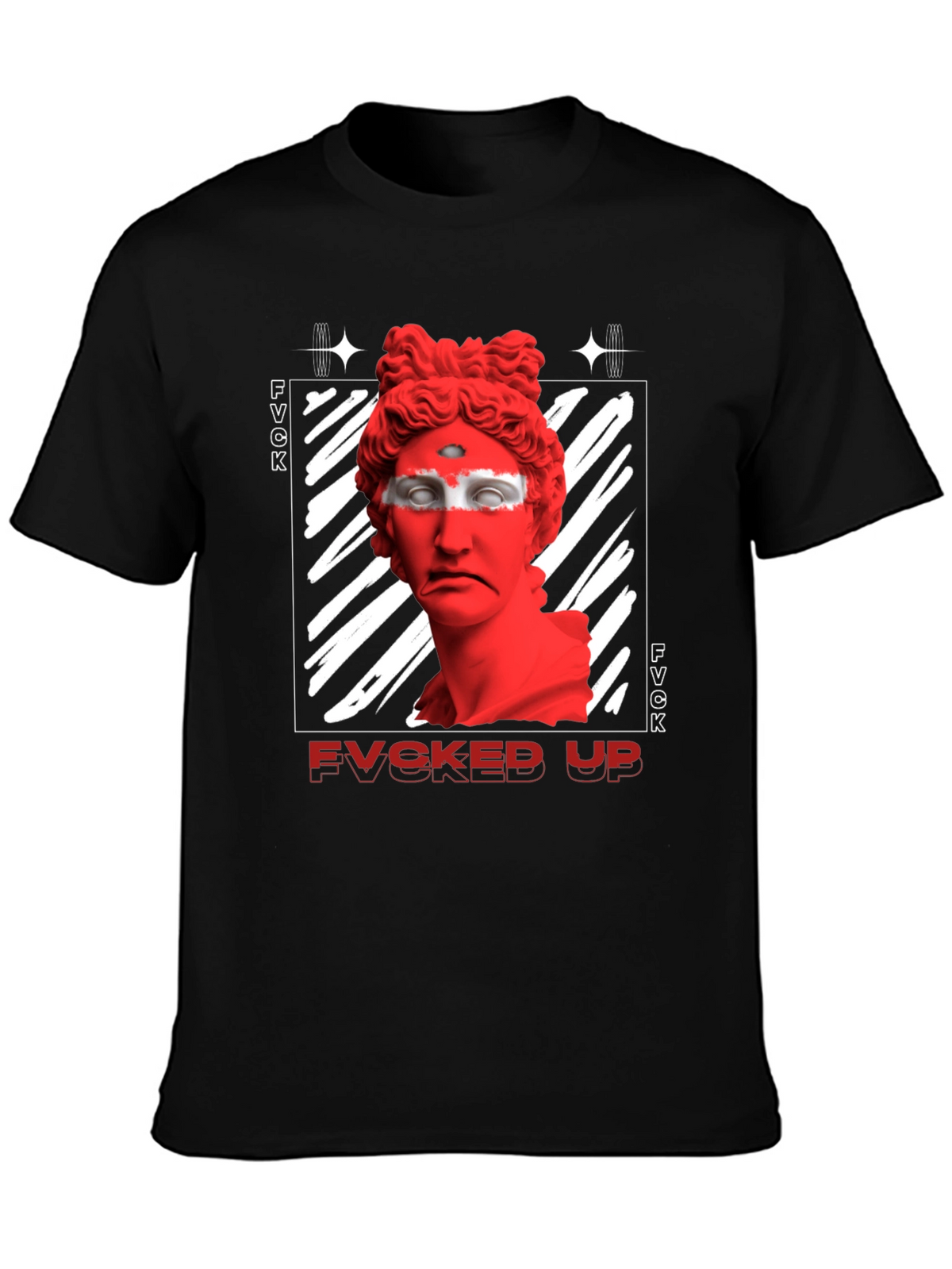 Edgy FVCKED UP Graphic Print T-Shirt