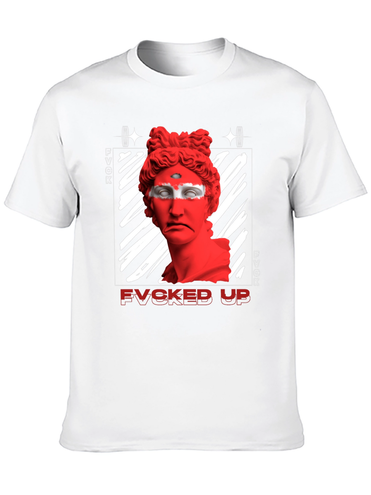 Edgy FVCKED UP Graphic Print T-Shirt
