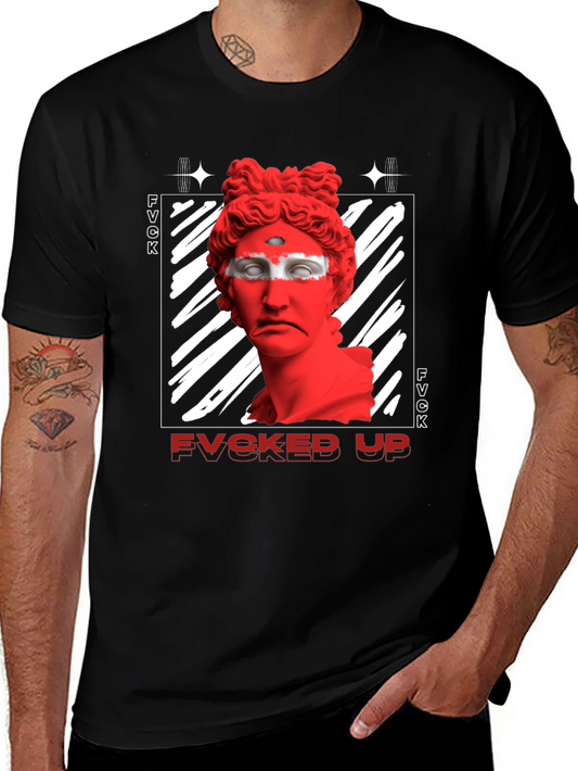 Edgy FVCKED UP Graphic Print T-Shirt