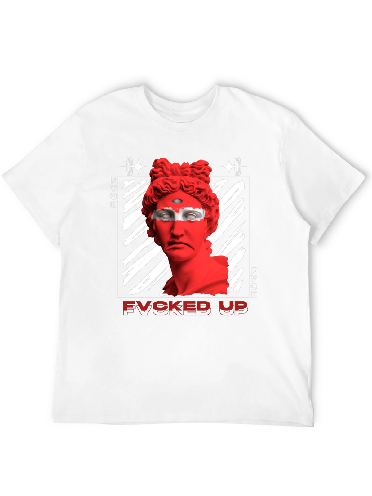 Edgy FVCKED UP Graphic Print T-Shirt