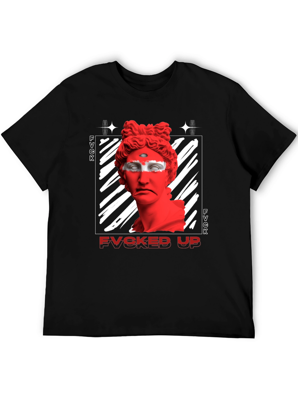 Edgy FVCKED UP Graphic Print T-Shirt