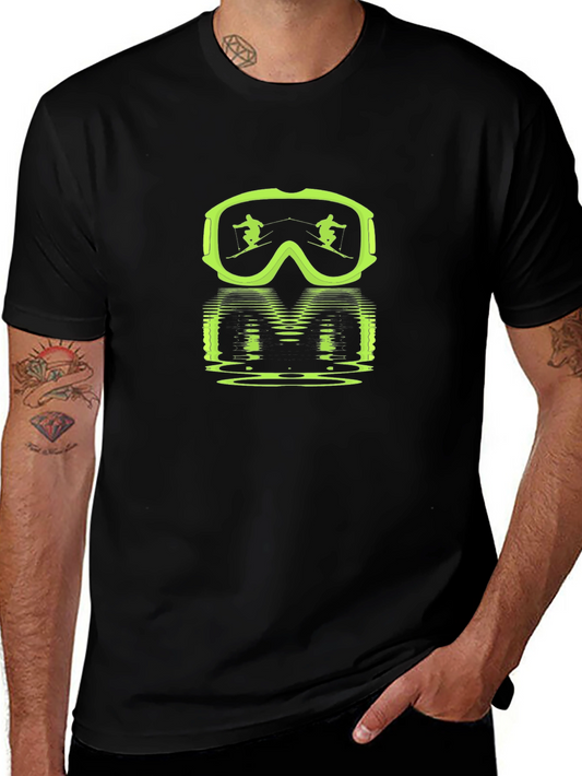Ski Goggles Reflection Graphic Tee - Black