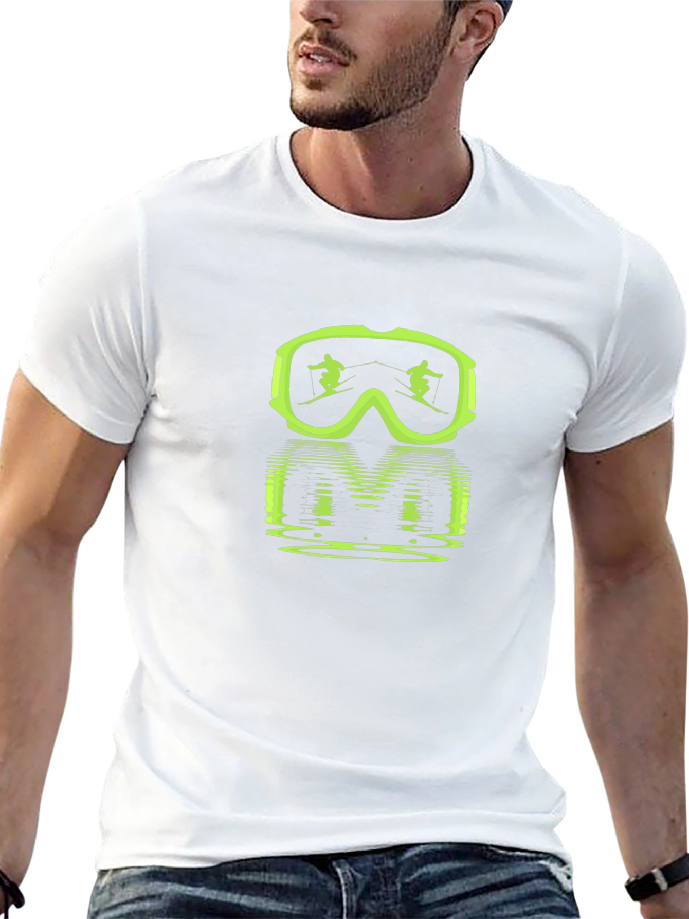 Ski Goggles Reflection Graphic Tee - Black