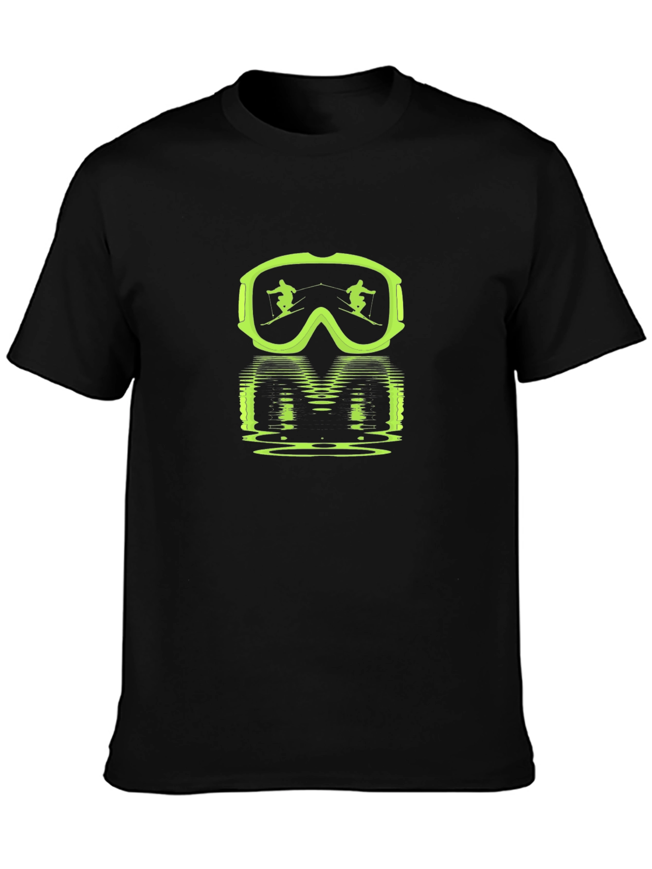 Ski Goggles Reflection Graphic Tee - Black