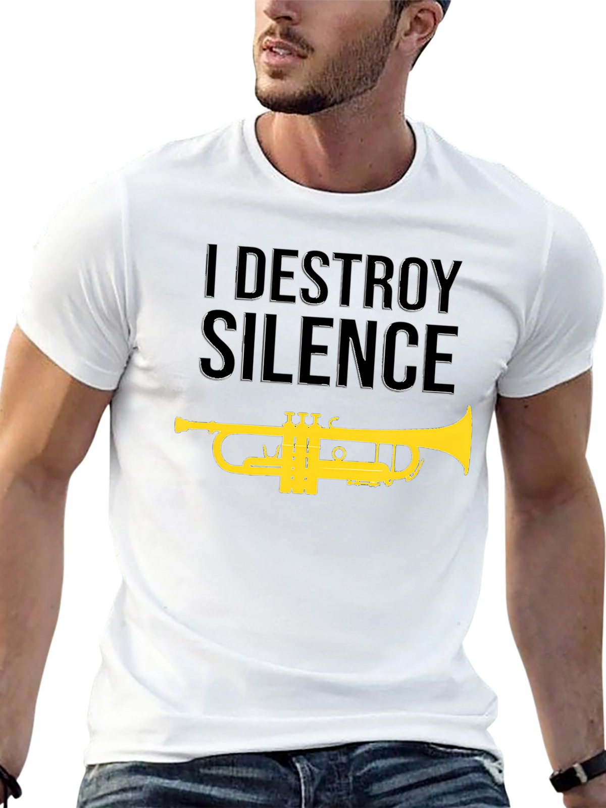 I Destroy Silence Trumpet Graphic T-Shirt