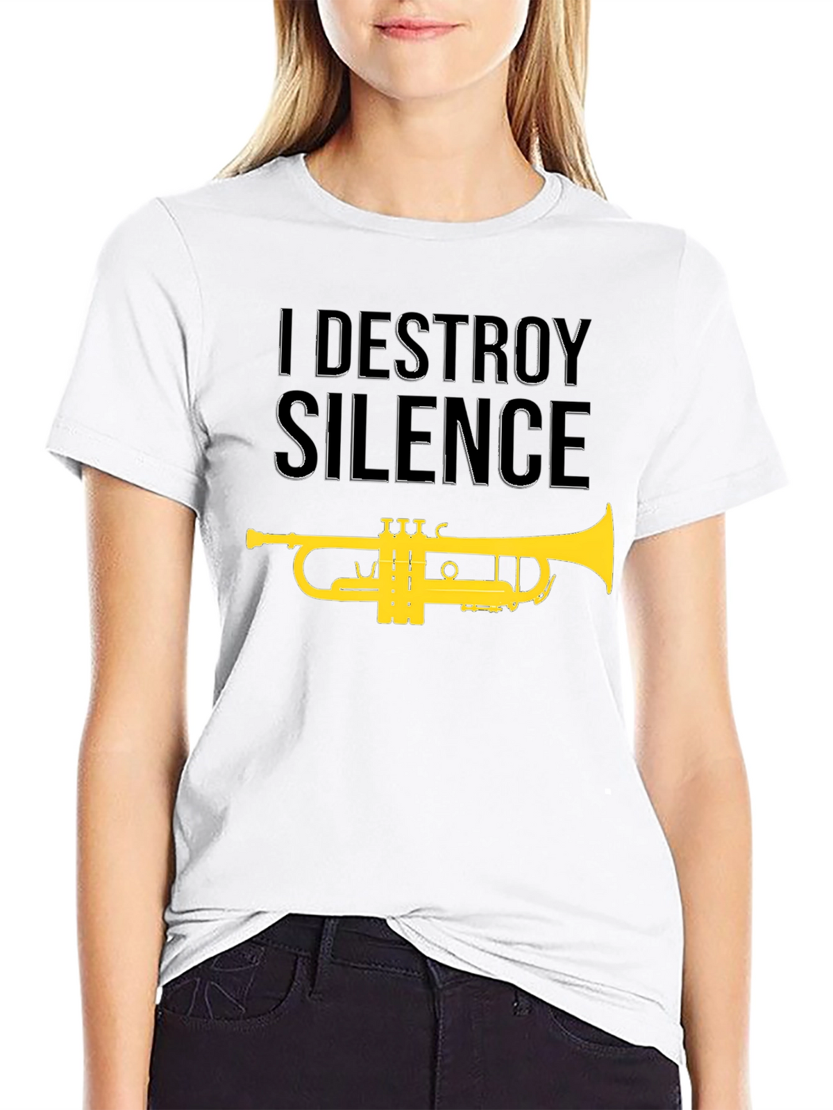 I Destroy Silence Trumpet Graphic T-Shirt