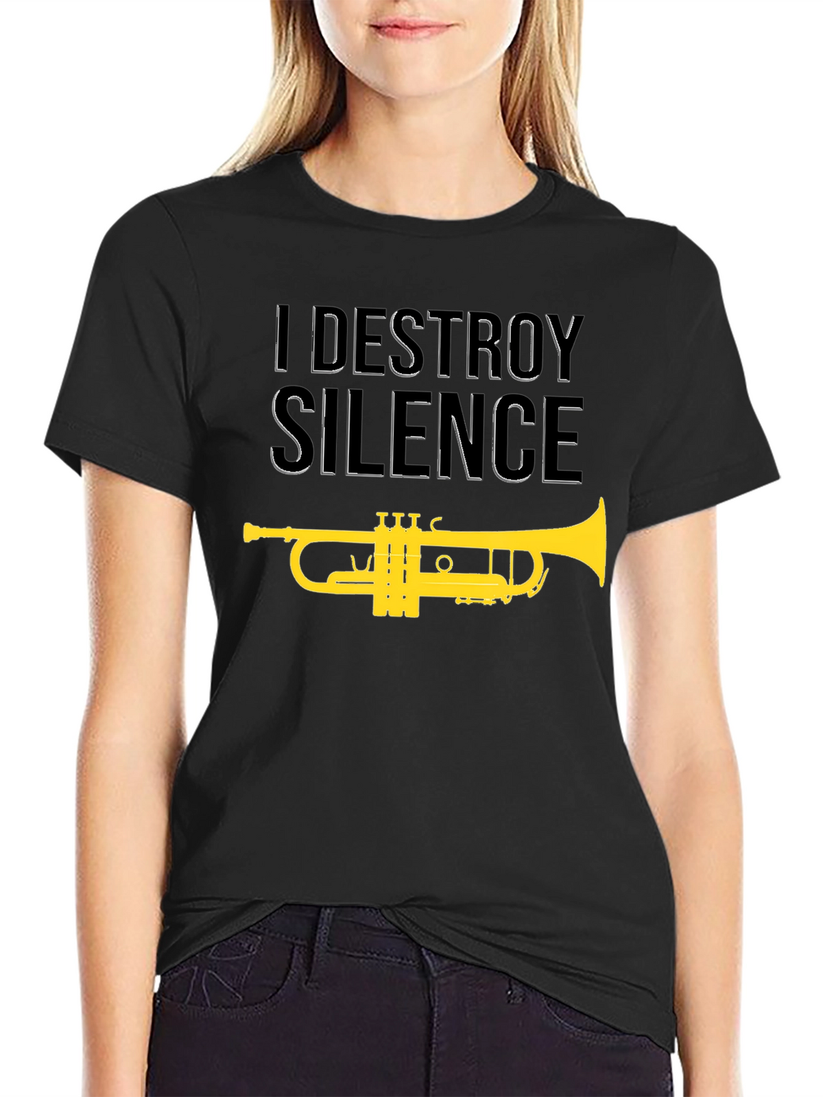 I Destroy Silence Trumpet Graphic T-Shirt