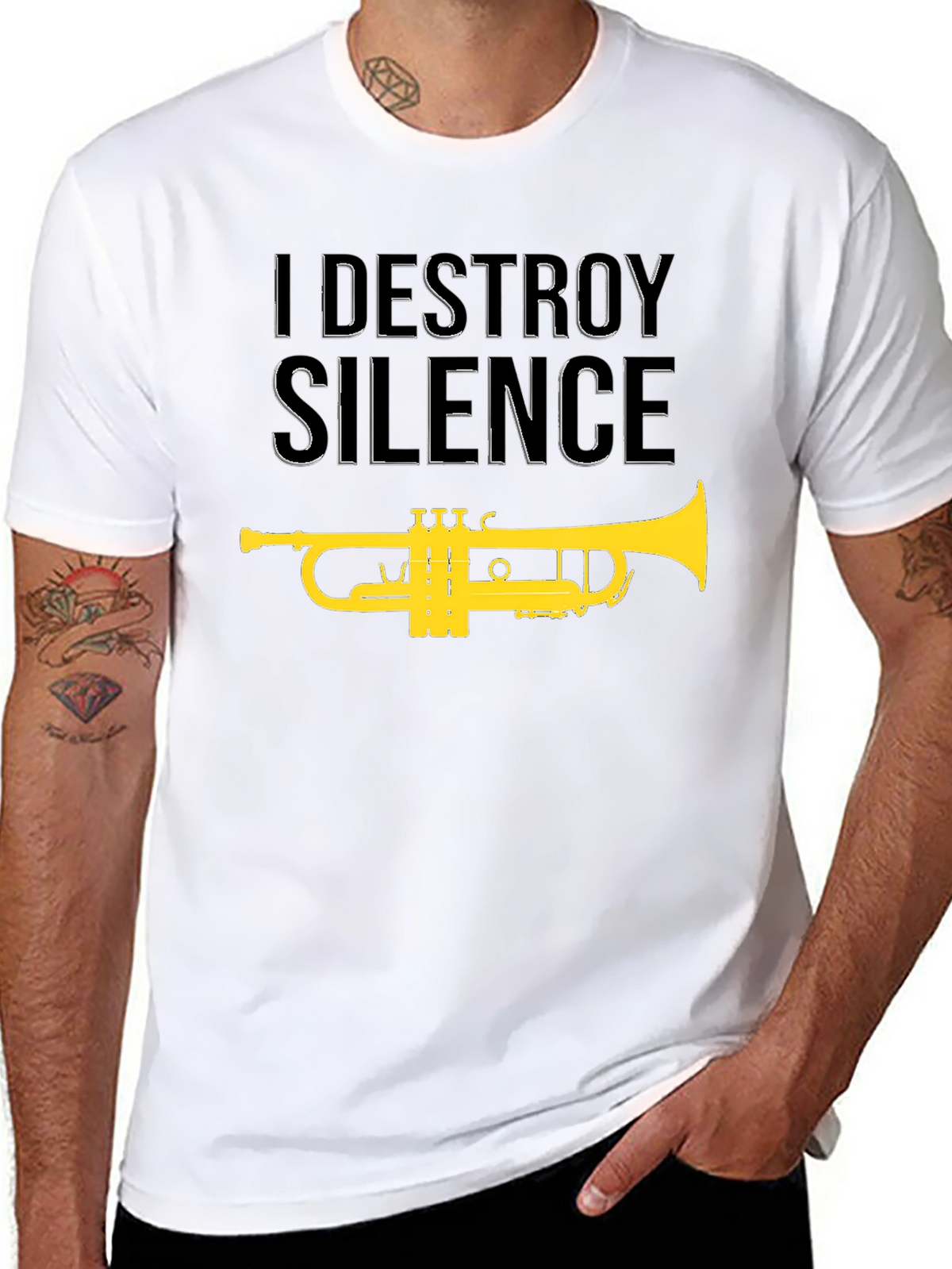 I Destroy Silence Trumpet Graphic T-Shirt