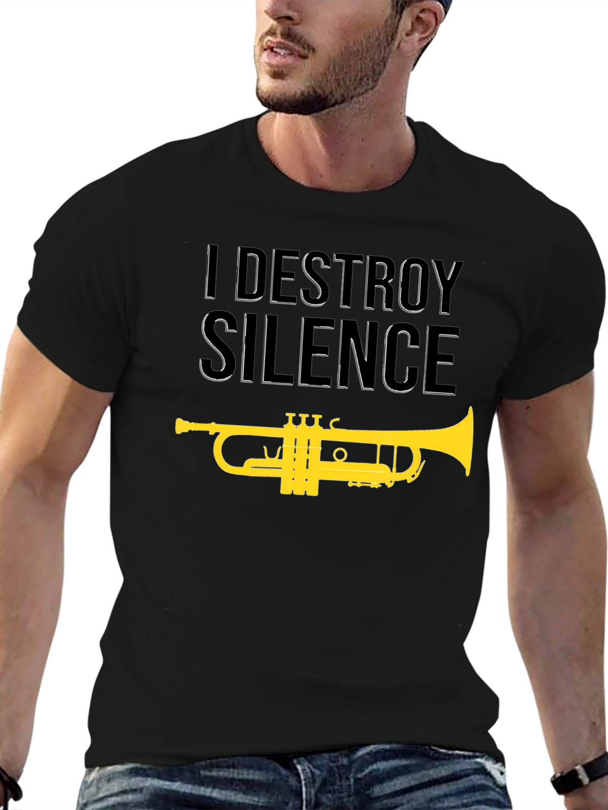 I Destroy Silence Trumpet Graphic T-Shirt