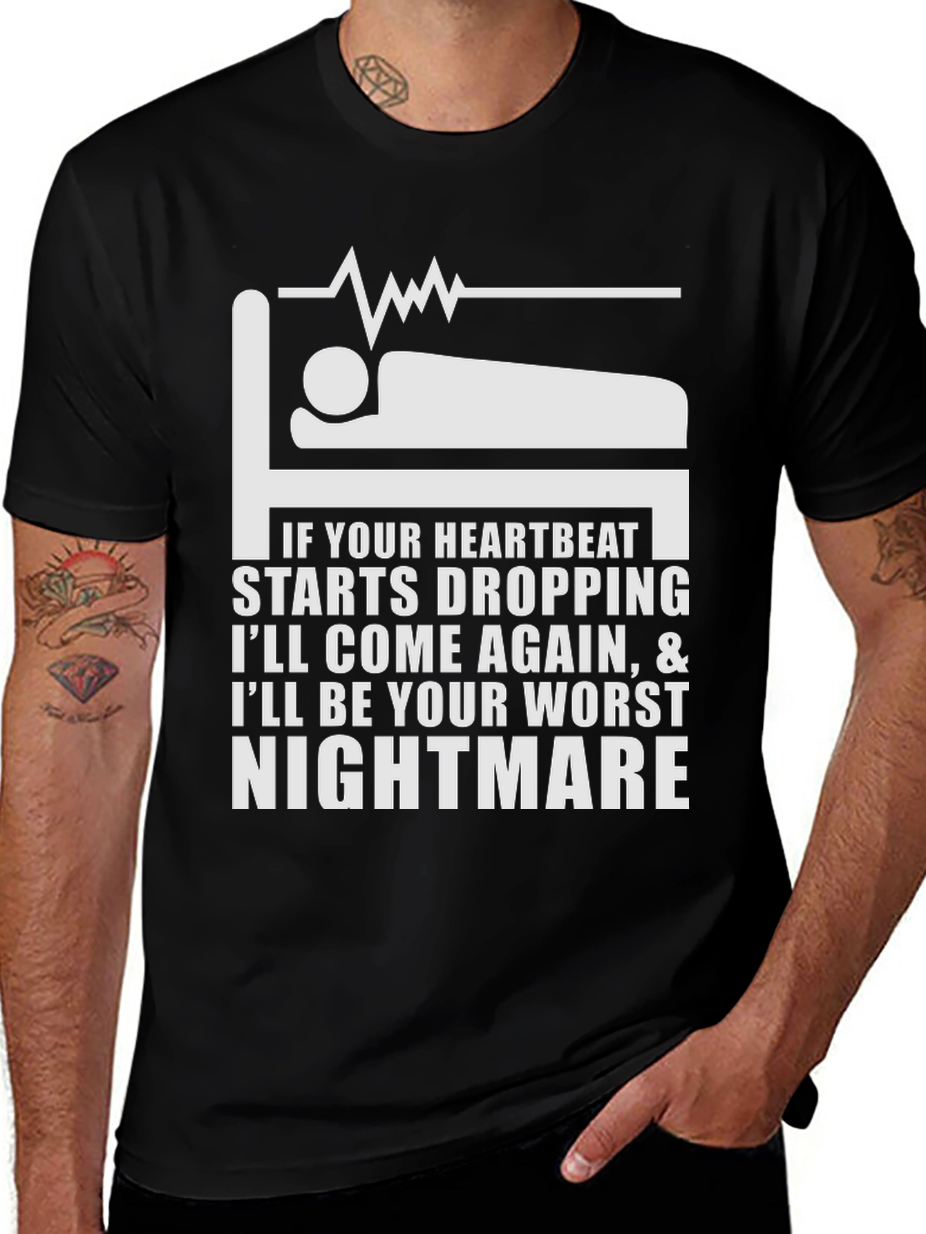 Heartbeat Nightmare T-Shirt - Funny Medical Humor Tee