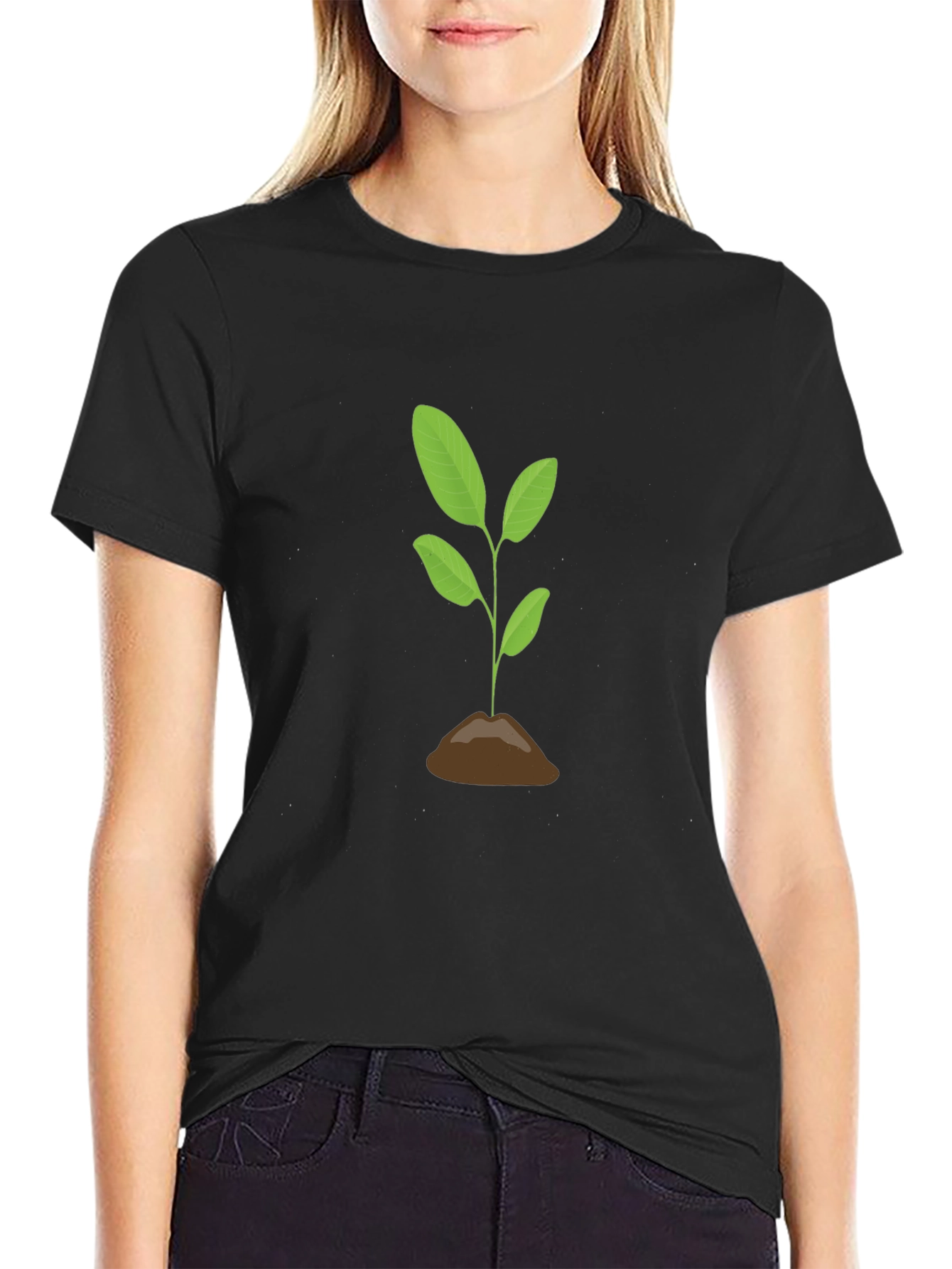 Plant Life Graphic Tee - Soft Cotton Black T-Shirt
