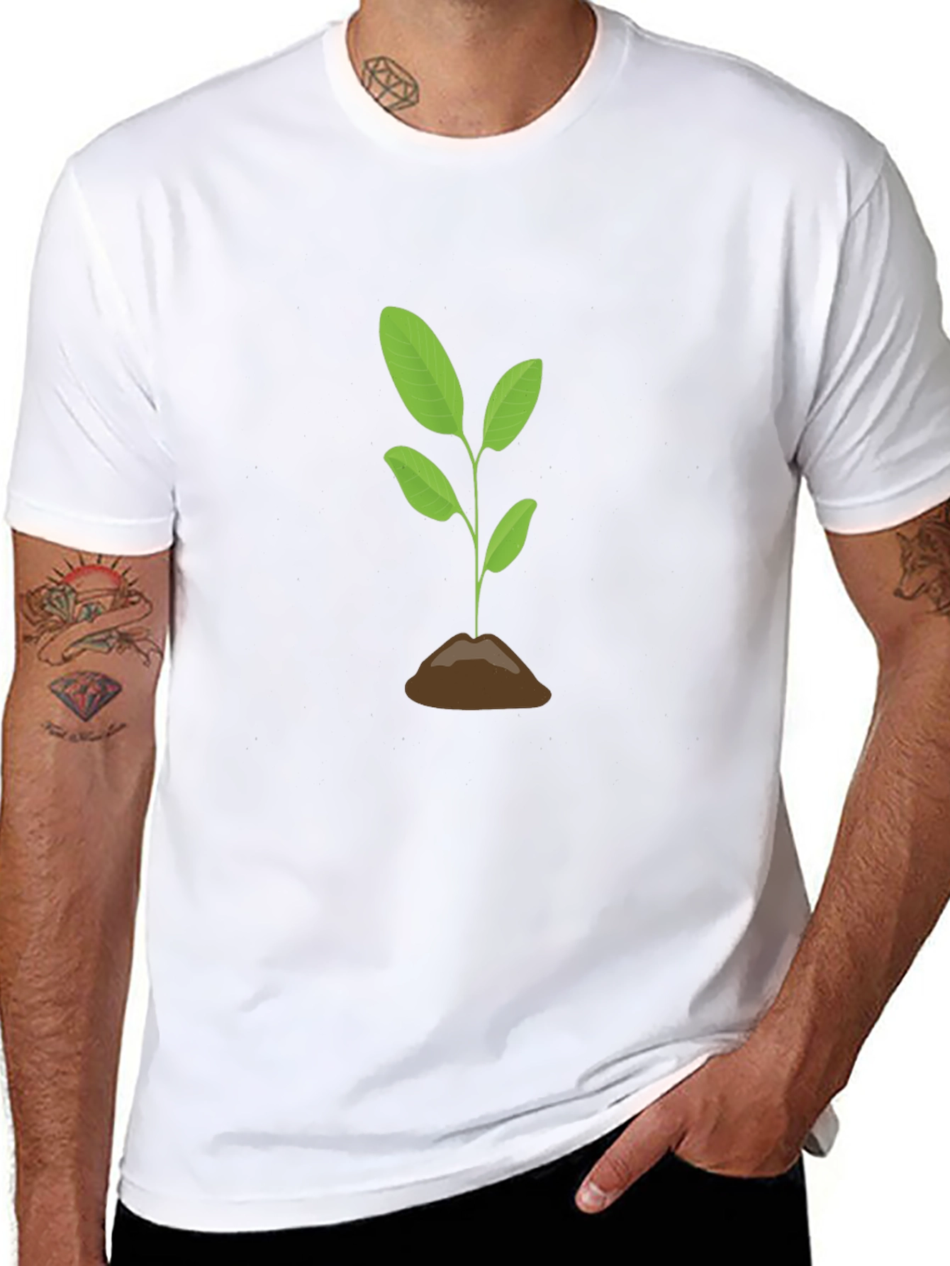 Plant Life Graphic Tee - Soft Cotton Black T-Shirt
