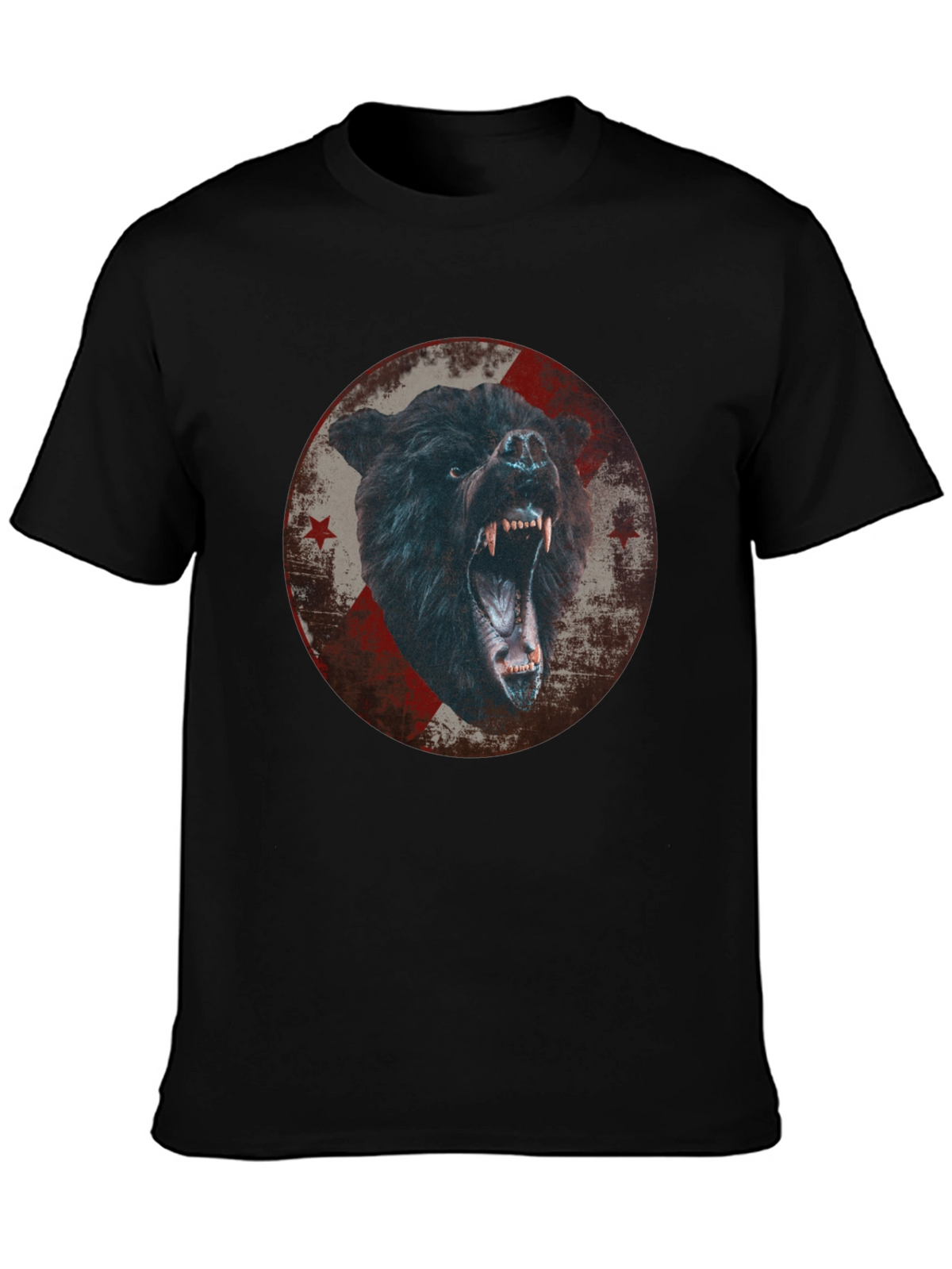 Mens Black Bear Graphic T-Shirt