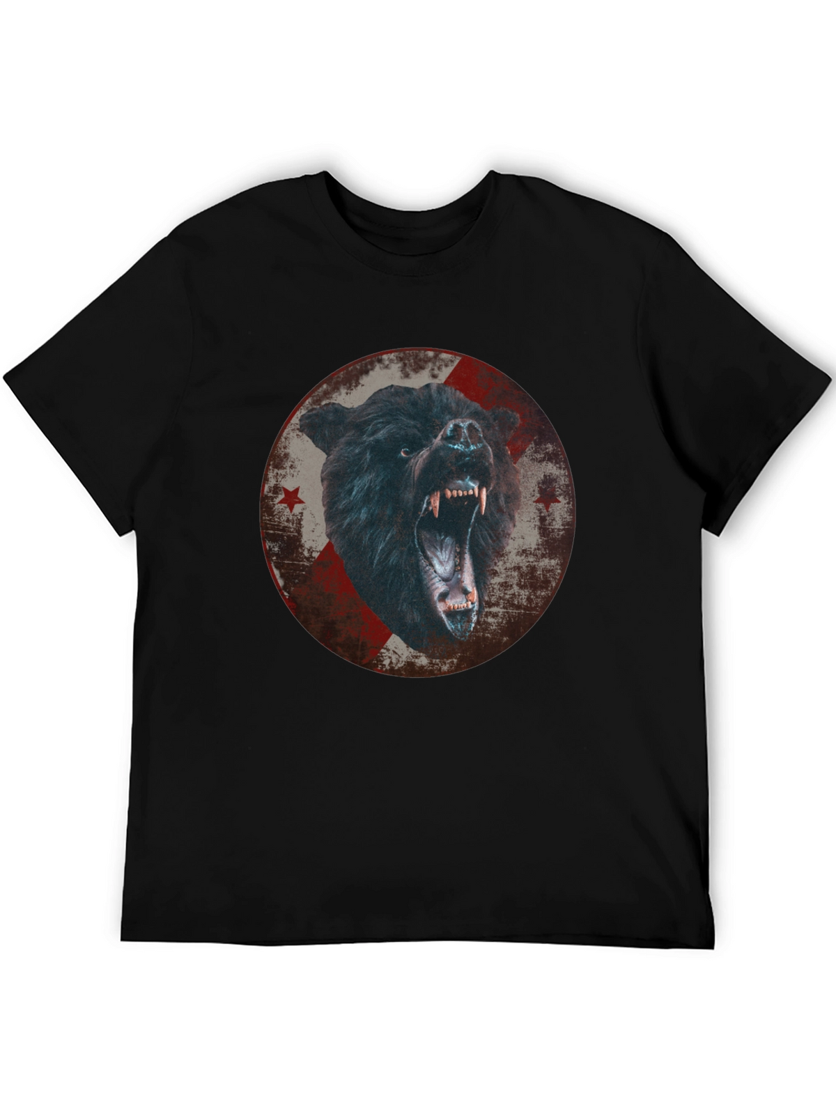Mens Black Bear Graphic T-Shirt