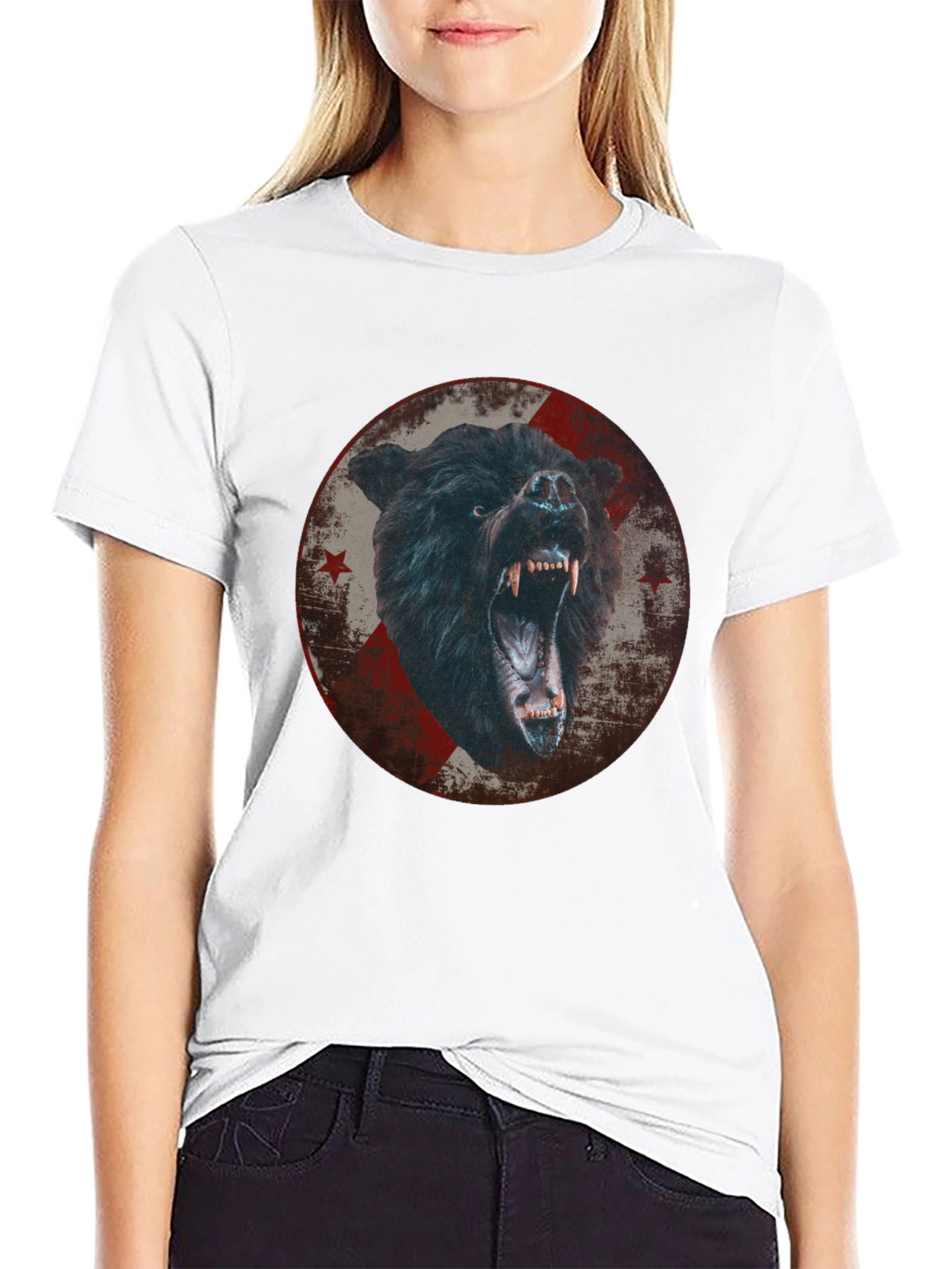 Mens Black Bear Graphic T-Shirt